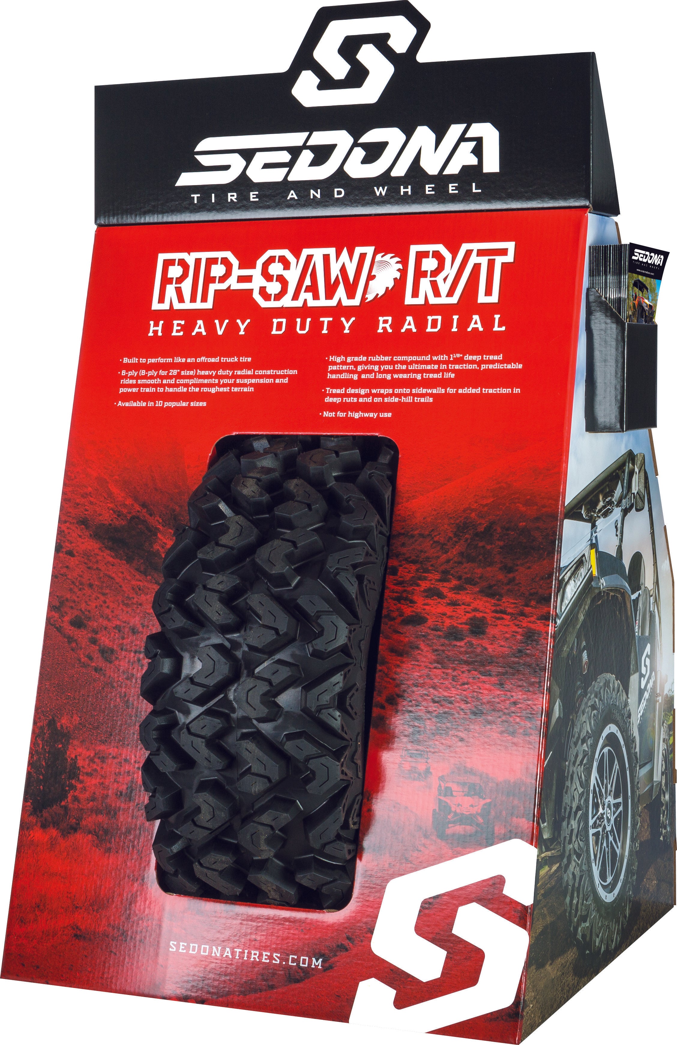 TIRE DISPLAY SEDONA RIP-SAW CORRUGATED