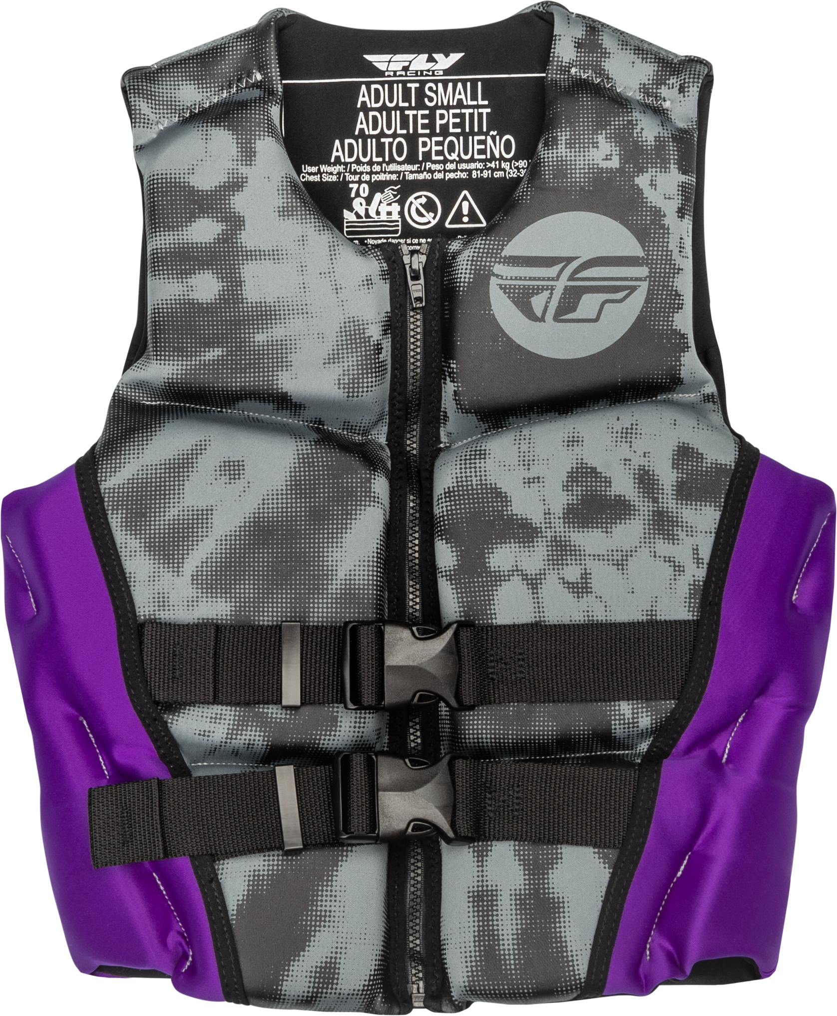 WMN'S NEOPRENE FLOTATION VEST PURPLE/GREY/BLACK MD