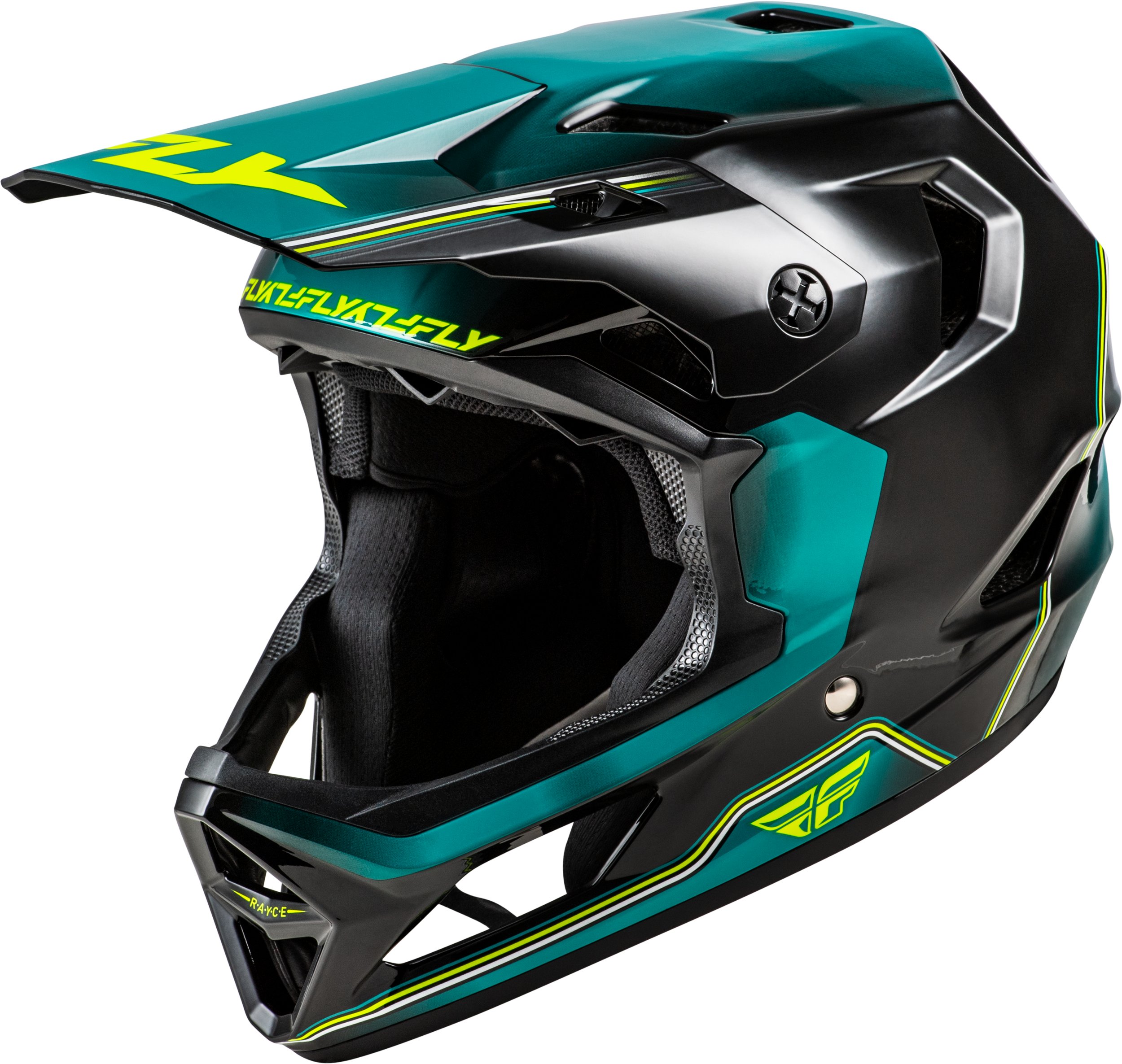 RAYCE REPEAT BICYCLE HELMET BLACK/TEAL/HI-VIS LG
