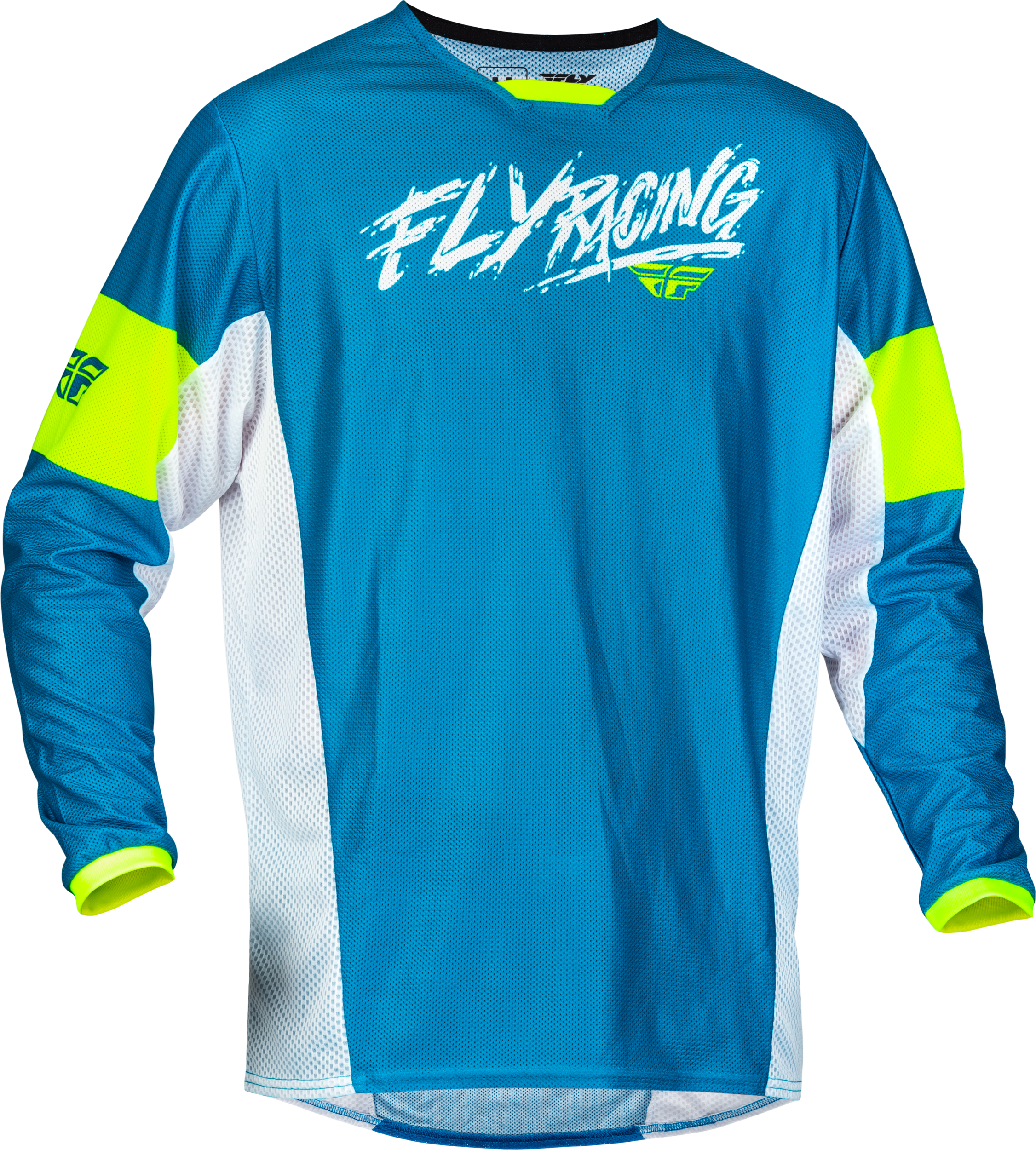 YTH KINETIC MESH KHAOS JERSEY BLUE/WHITE/HI-VIS YL