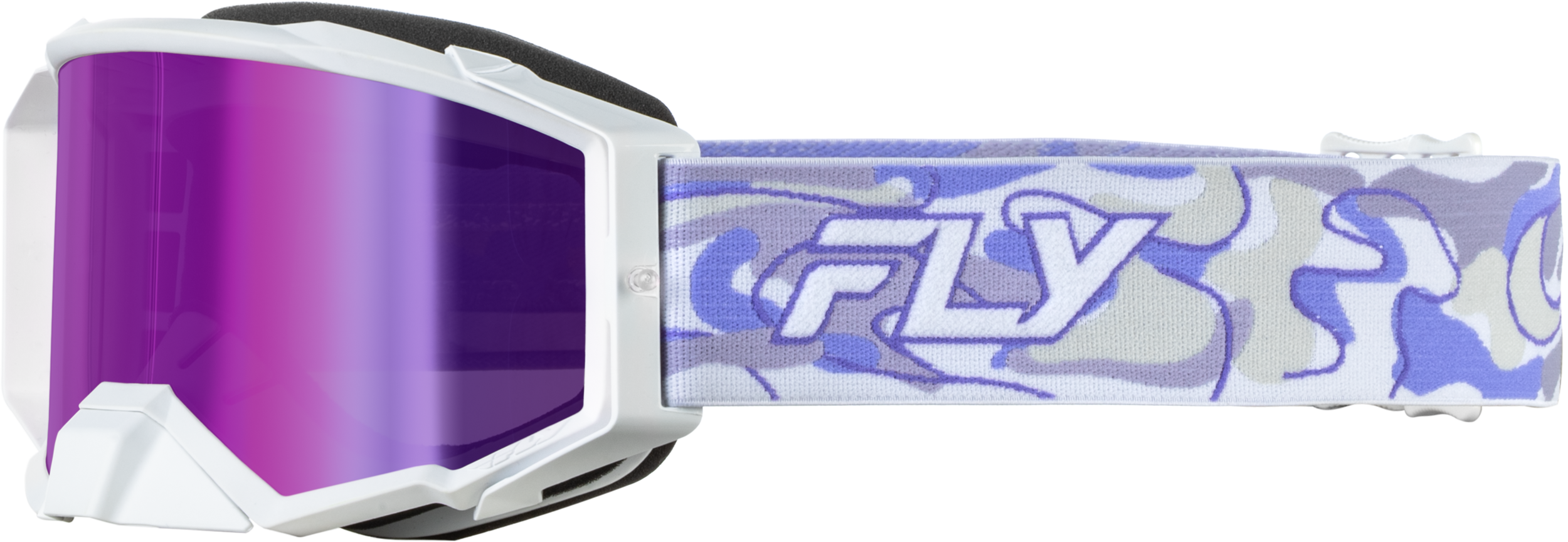 ZONE PRO SWIRL GOGGLE WHT/PUR W/ PURPLE MIRROR/SMOKE LENS