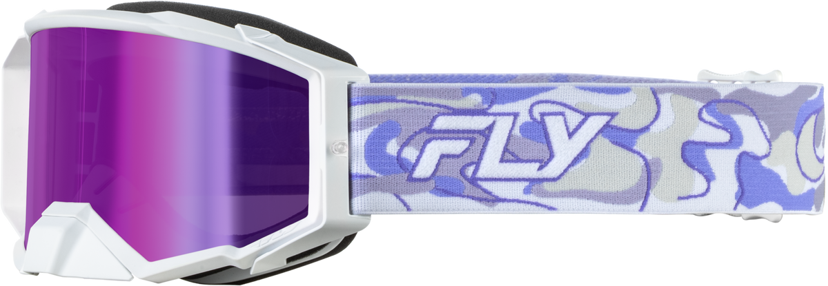 ZONE PRO SWIRL GOGGLE WHT/PUR W/ PURPLE MIRROR/SMOKE LENS