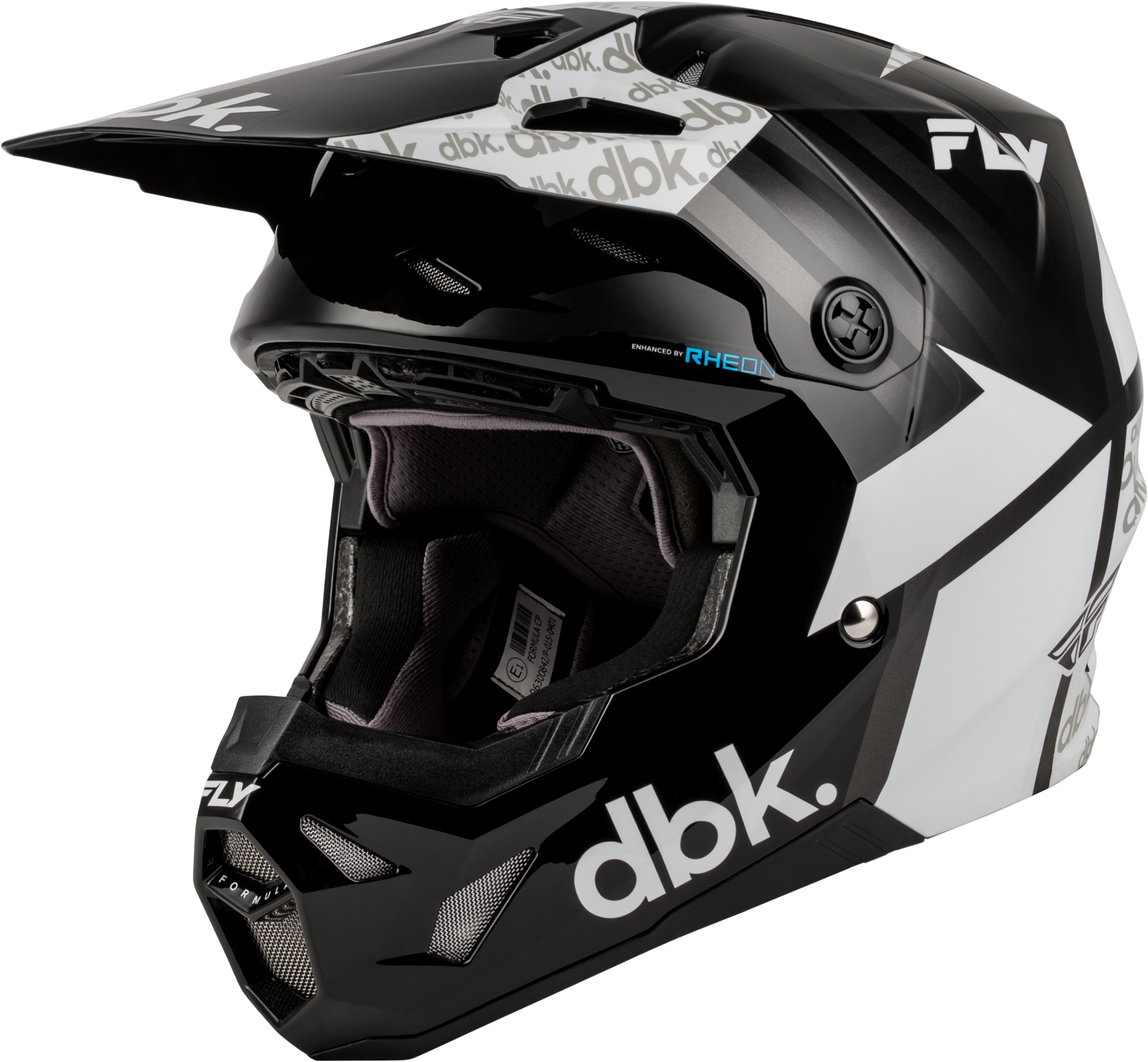 YOUTH FORMULA CP DBK HELMET BLACK/WHITE/GREY YL