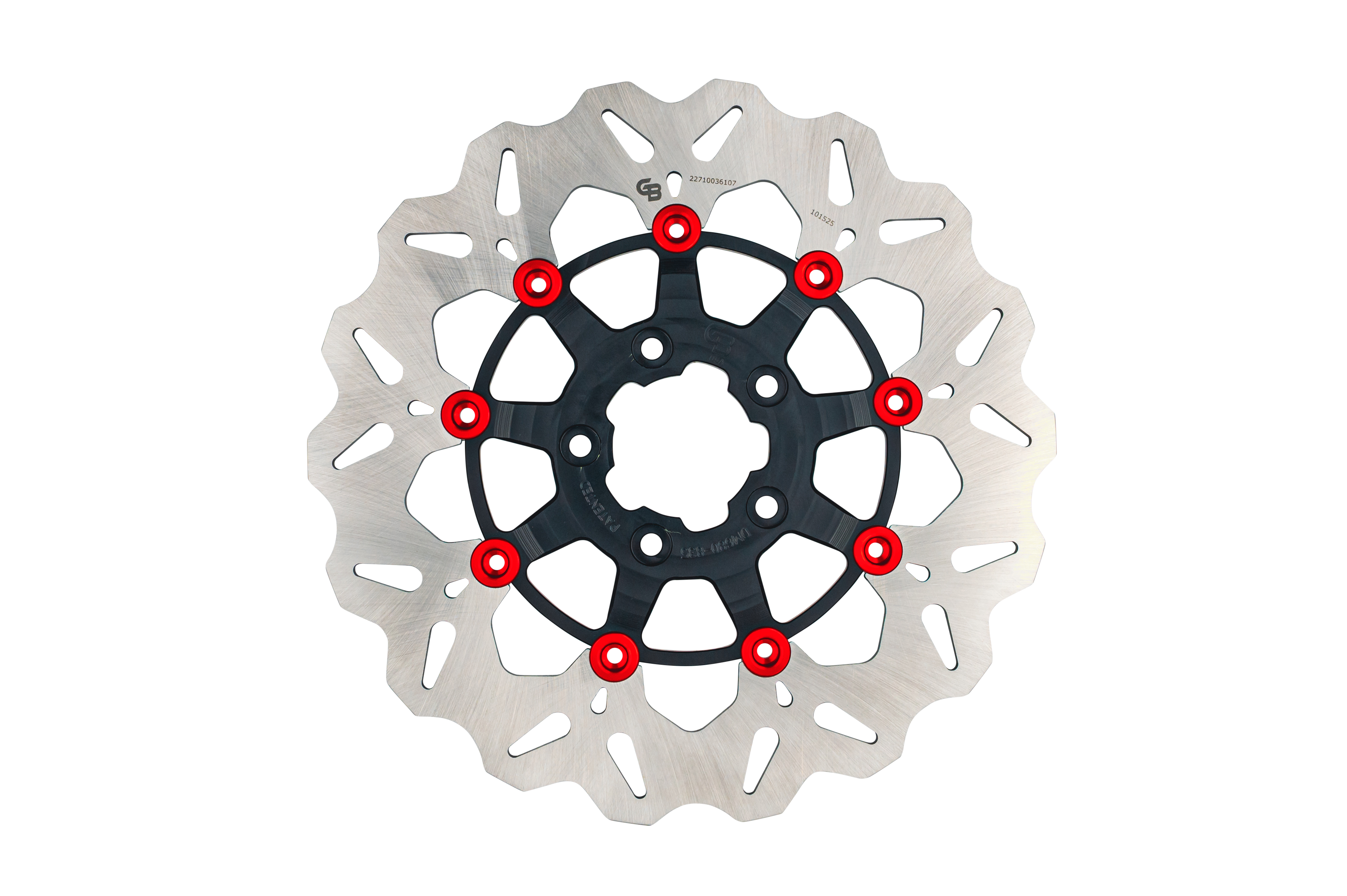 ROTOR 11.8"FLOATING WAVE FR BLACK/RED BUTTONS