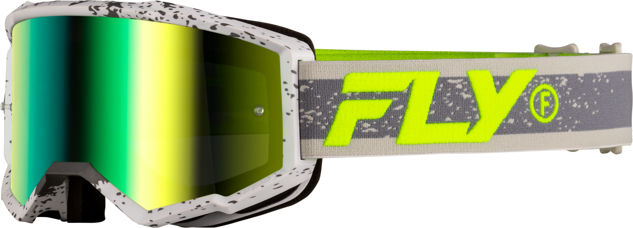 ZONE GOGGLE DARK GREY/HI-VIS W/ IRIDESCENT GRN MIRROR LENS