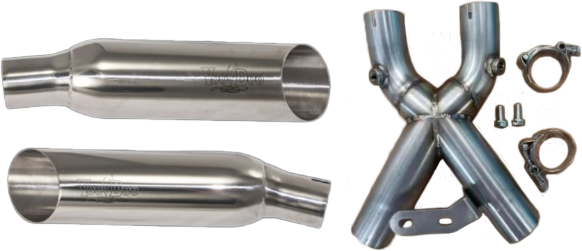 SHORTY DUAL MUFFLER POLISHED BUSA