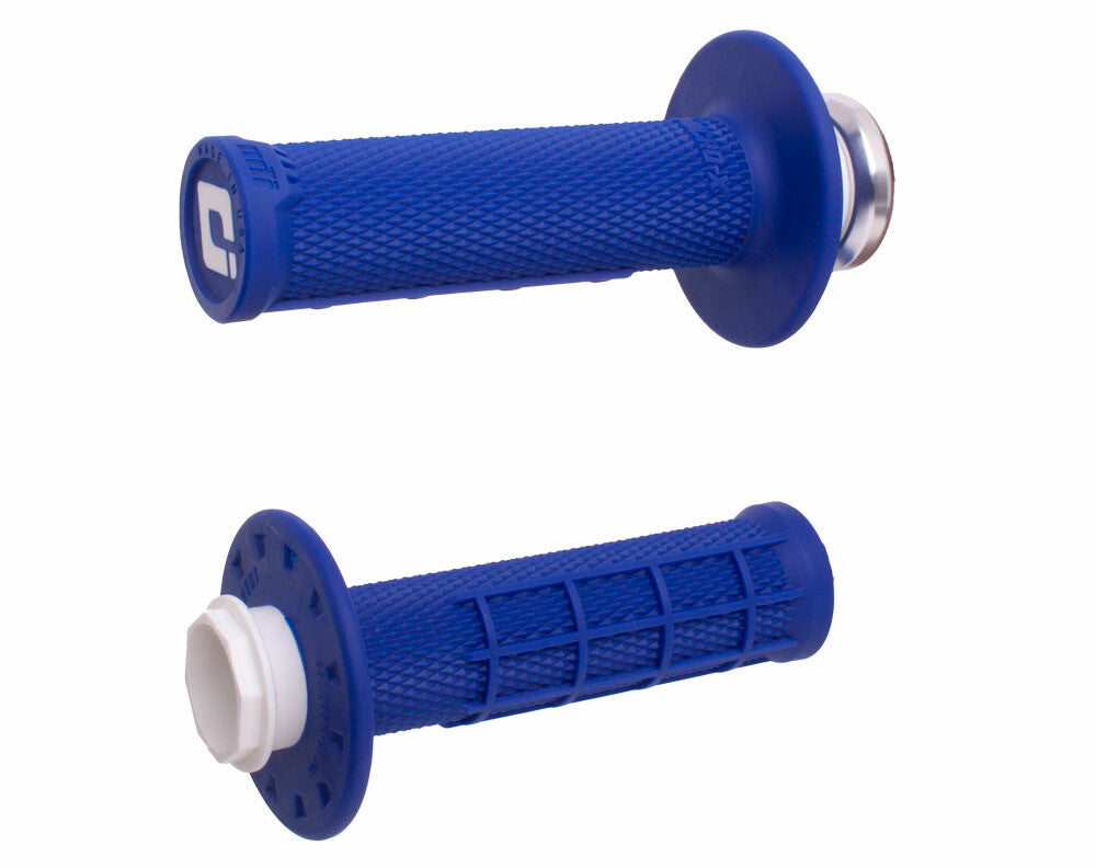 MICRO-X LOCK-ON GRIPS HALF-WAFFLE BLUE/SILVER