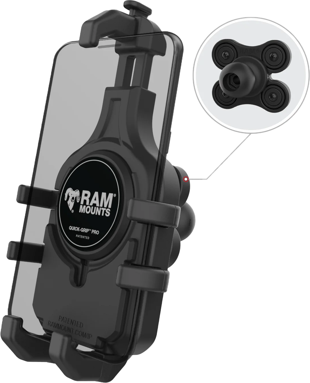 QUICK-GRIP PRO PHONE HOLDER W/VIBE SAFE BALL