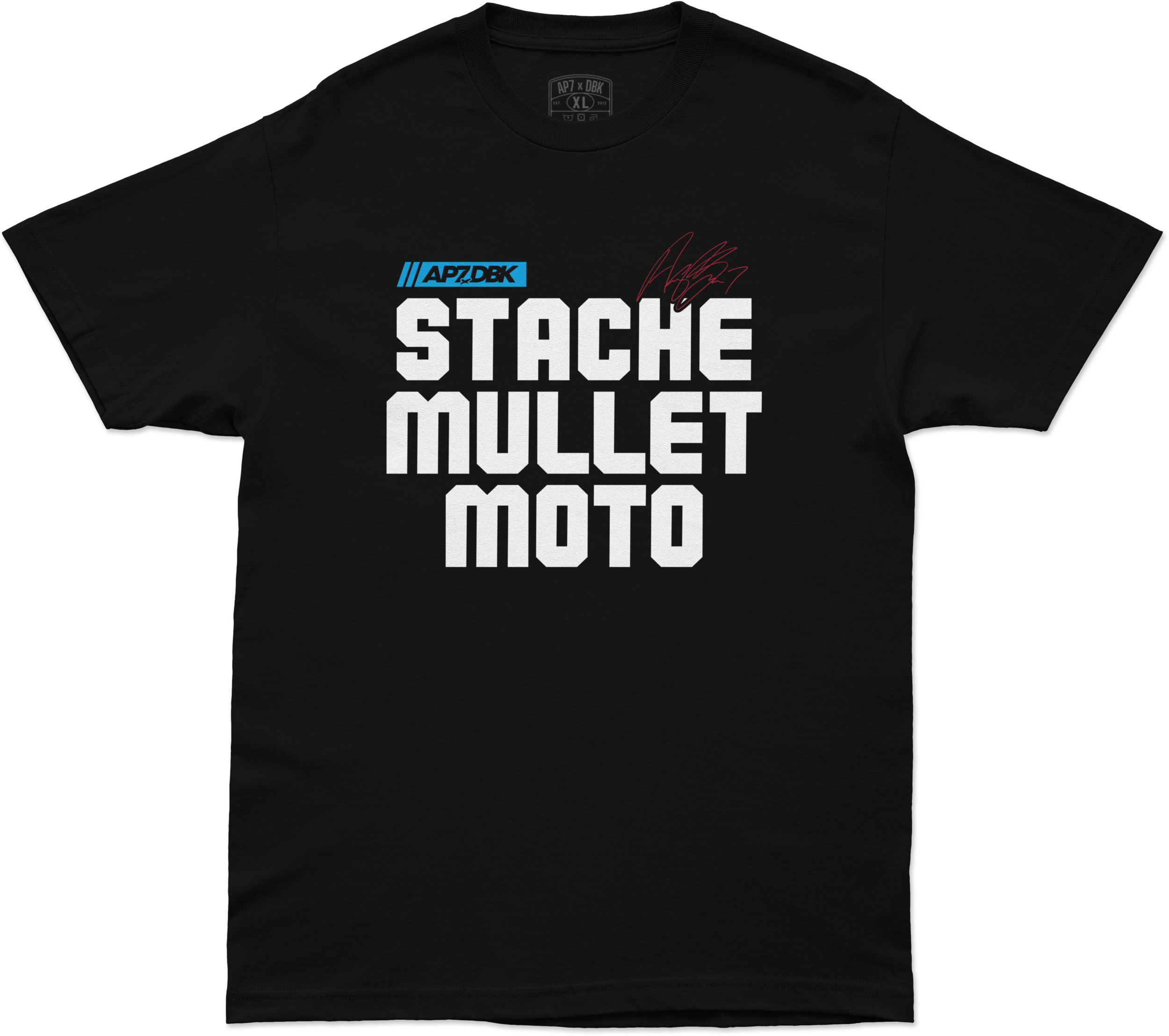 STACHE MULLET MOTO TEE BLACK MD