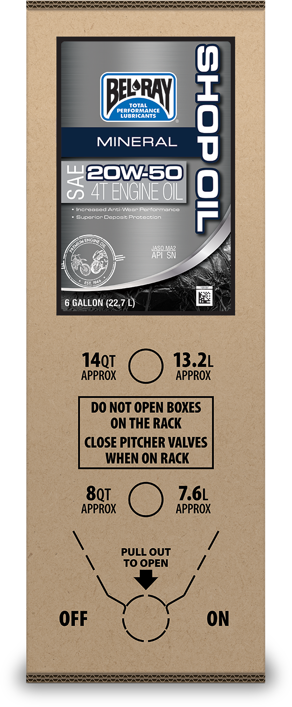 SHOP MINERAL ENGINE OIL 20W50 6GAL BIB