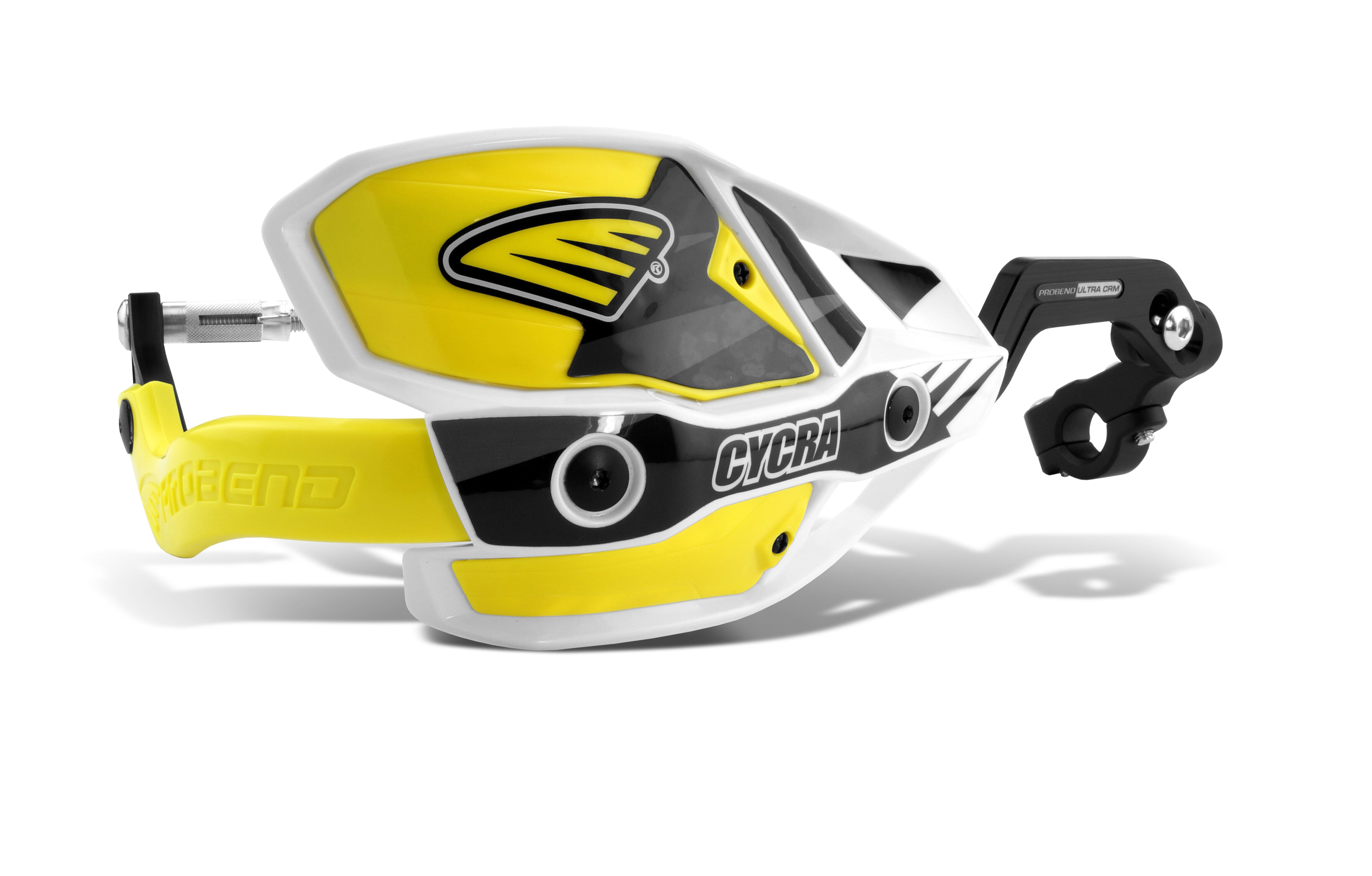 CRM WRAP AROUND HANDGUARDS 1-1/8" CLAMP - WHITE/YELLOW