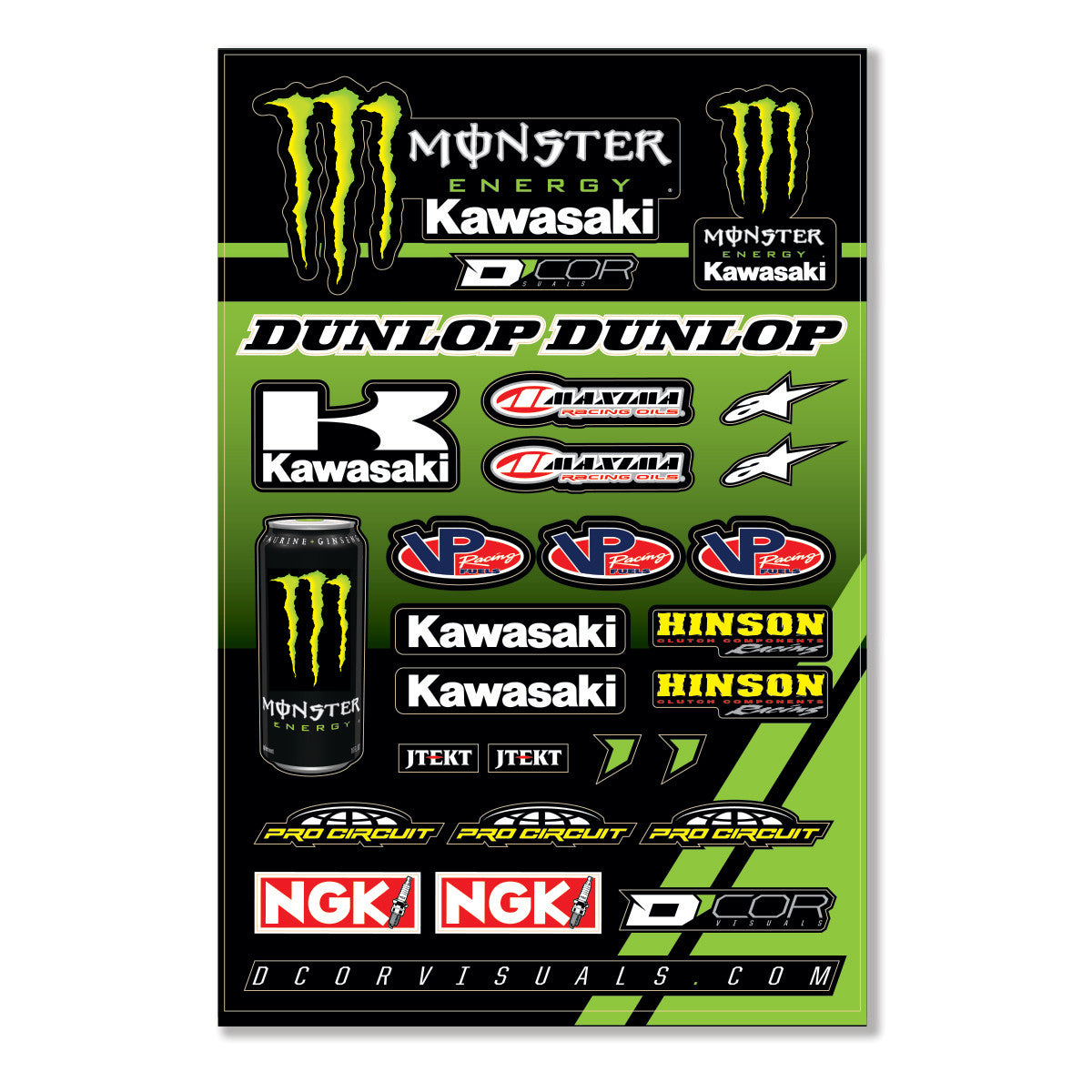 MONSTER KAW DECAL SHT12MIL MONSTER KAW RACING DECAL SHEET