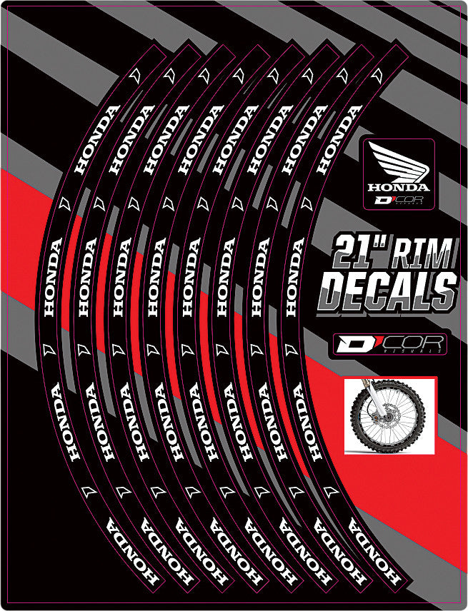 RIM DECALS 21" HONDA LOGO FRONT