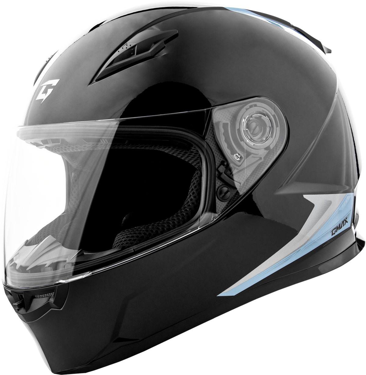 FF-49 SYTH HELMET BLACK/SILVER BLUE LG