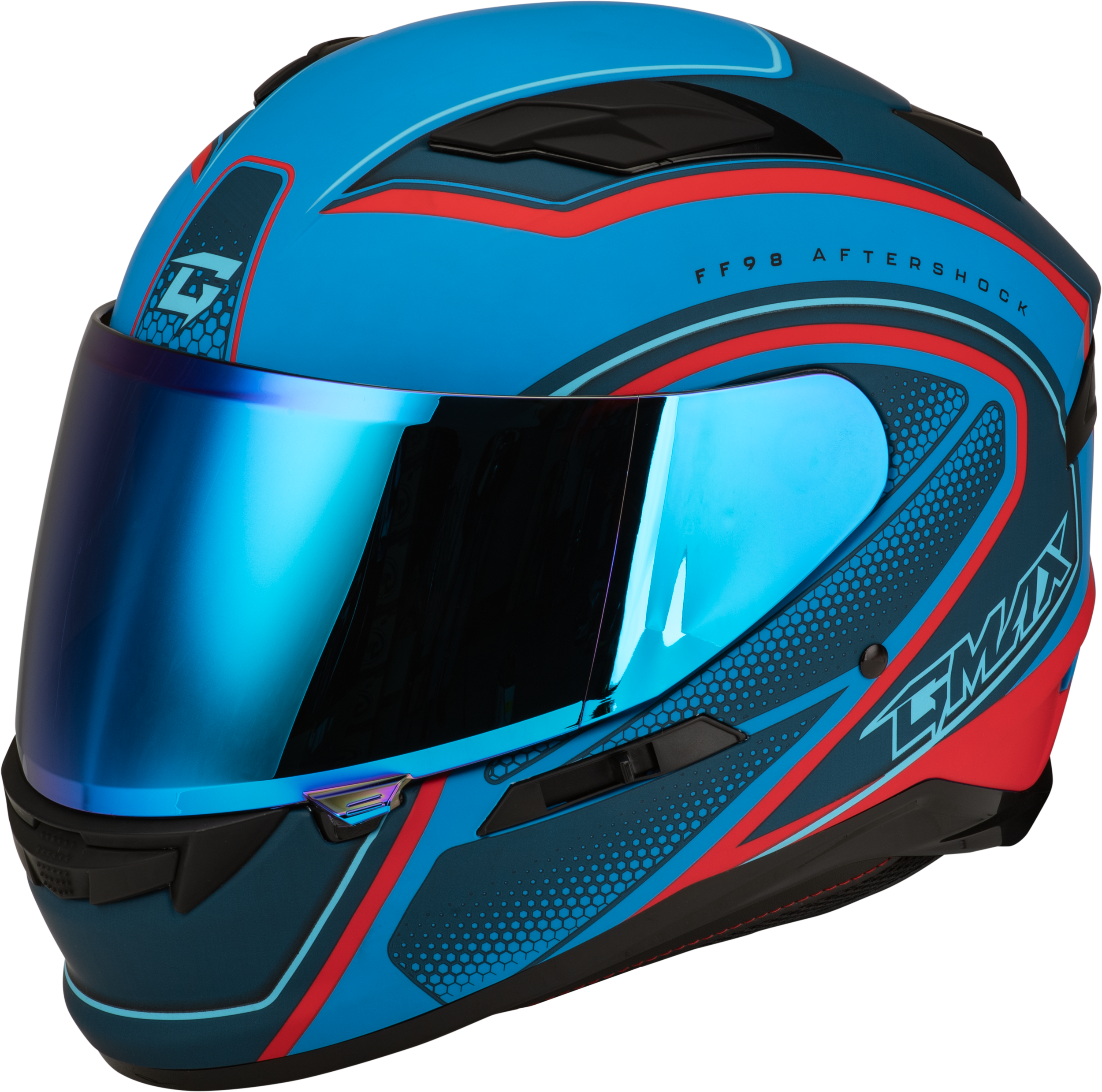 FF-98 AFTERSHOCK HELMET MATTE BLUE/RED XL