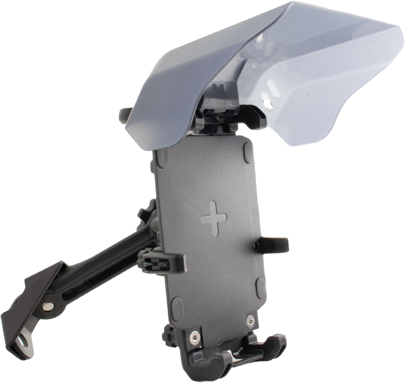 ARMOR CHARGER PHONE MOUNT W/VISOR BLACK