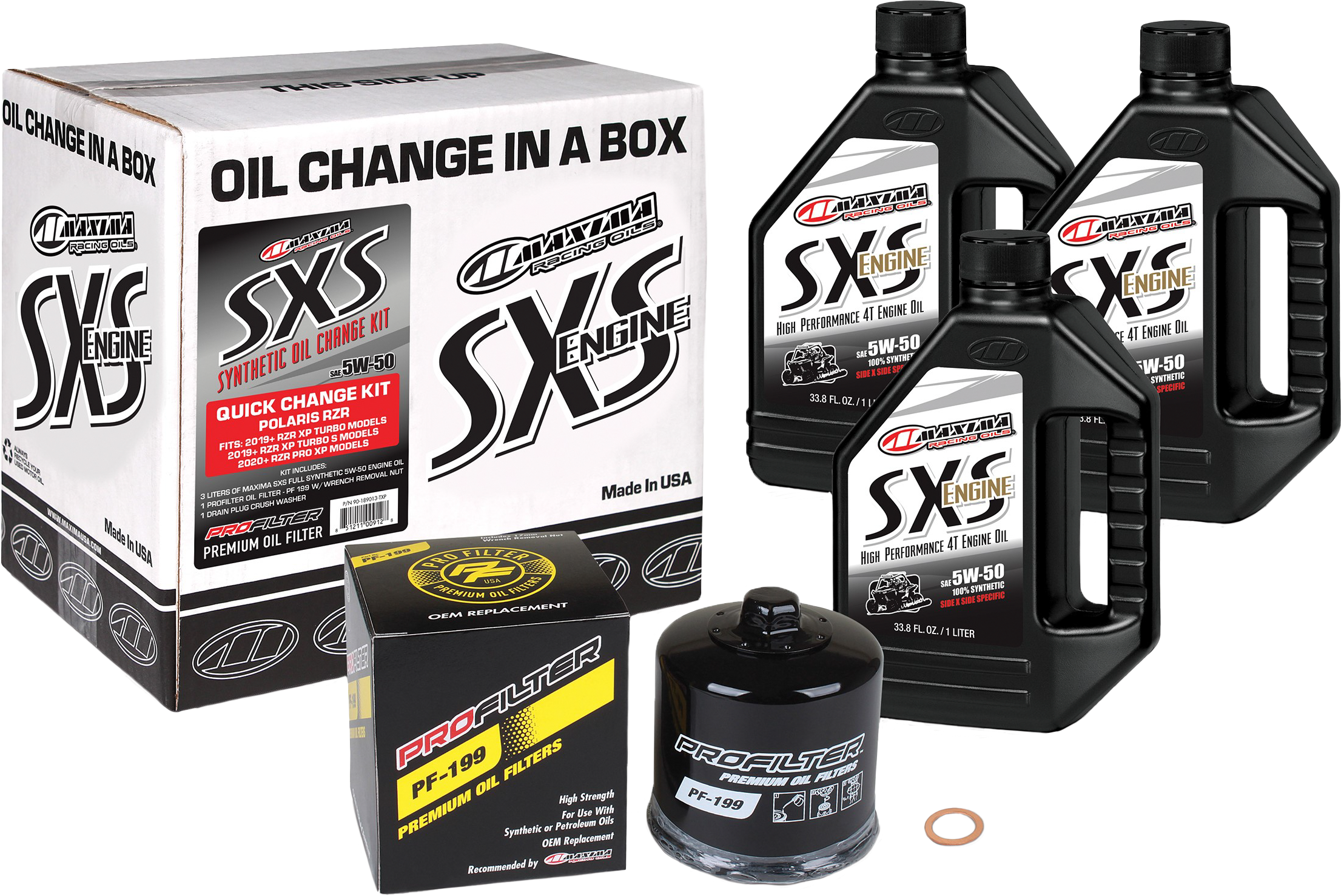 SXS OIL QUICK CHANGE KIT 5W50 WITH BLACK OIL FILTER