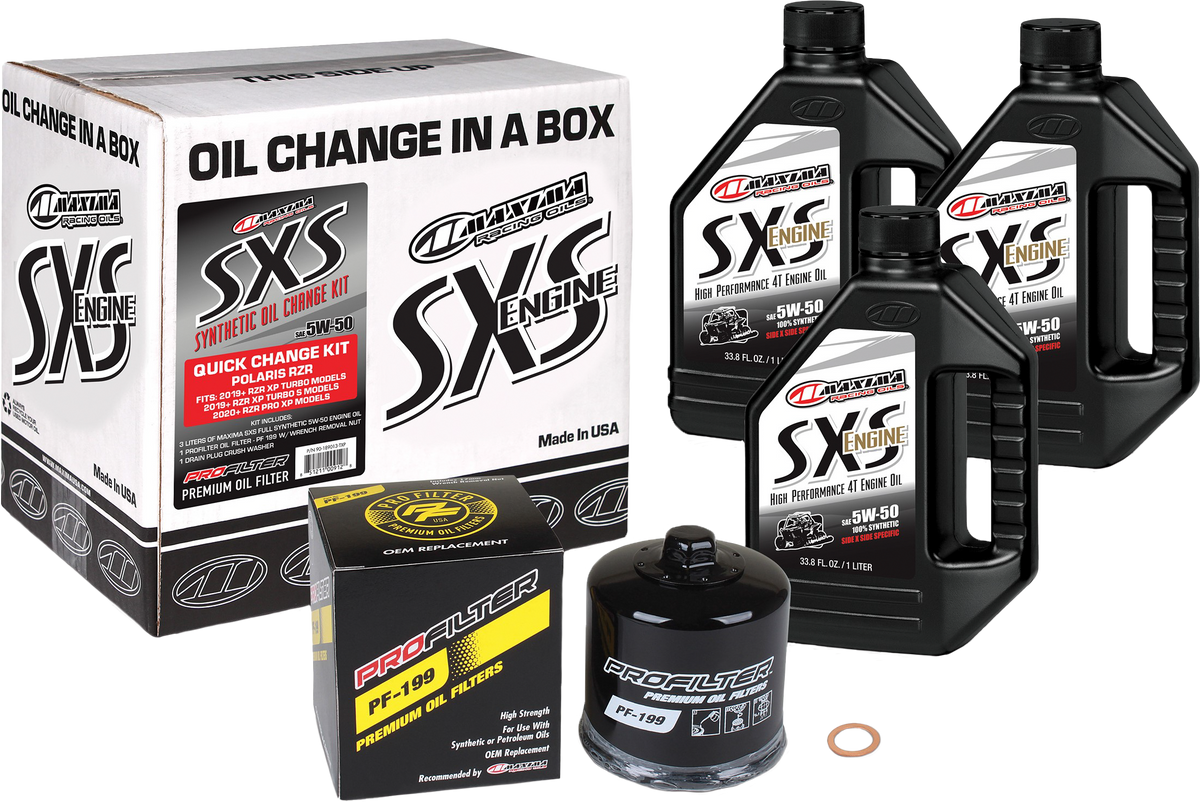 SXS OIL QUICK CHANGE KIT 5W50 WITH BLACK OIL FILTER