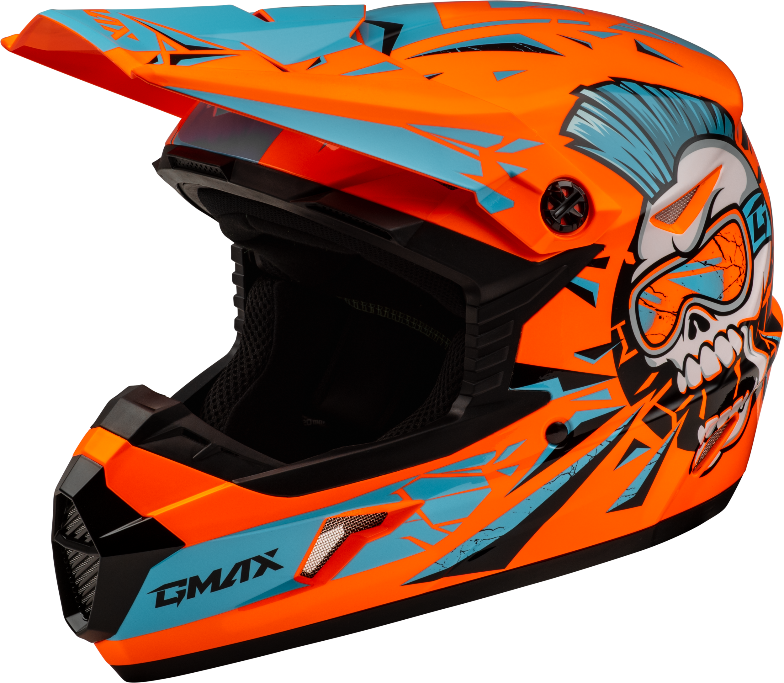 YOUTH MX-46Y UNSTABLE HELMET HI VIS ORANGE/BLUE YS