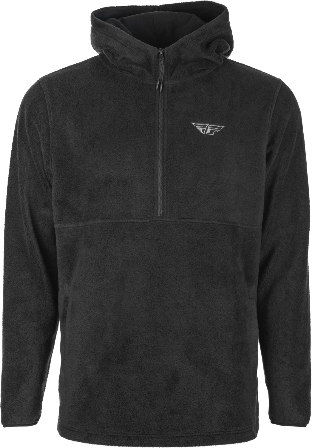 FLY HALF ZIP PULLOVER HOODIE BLACK LG