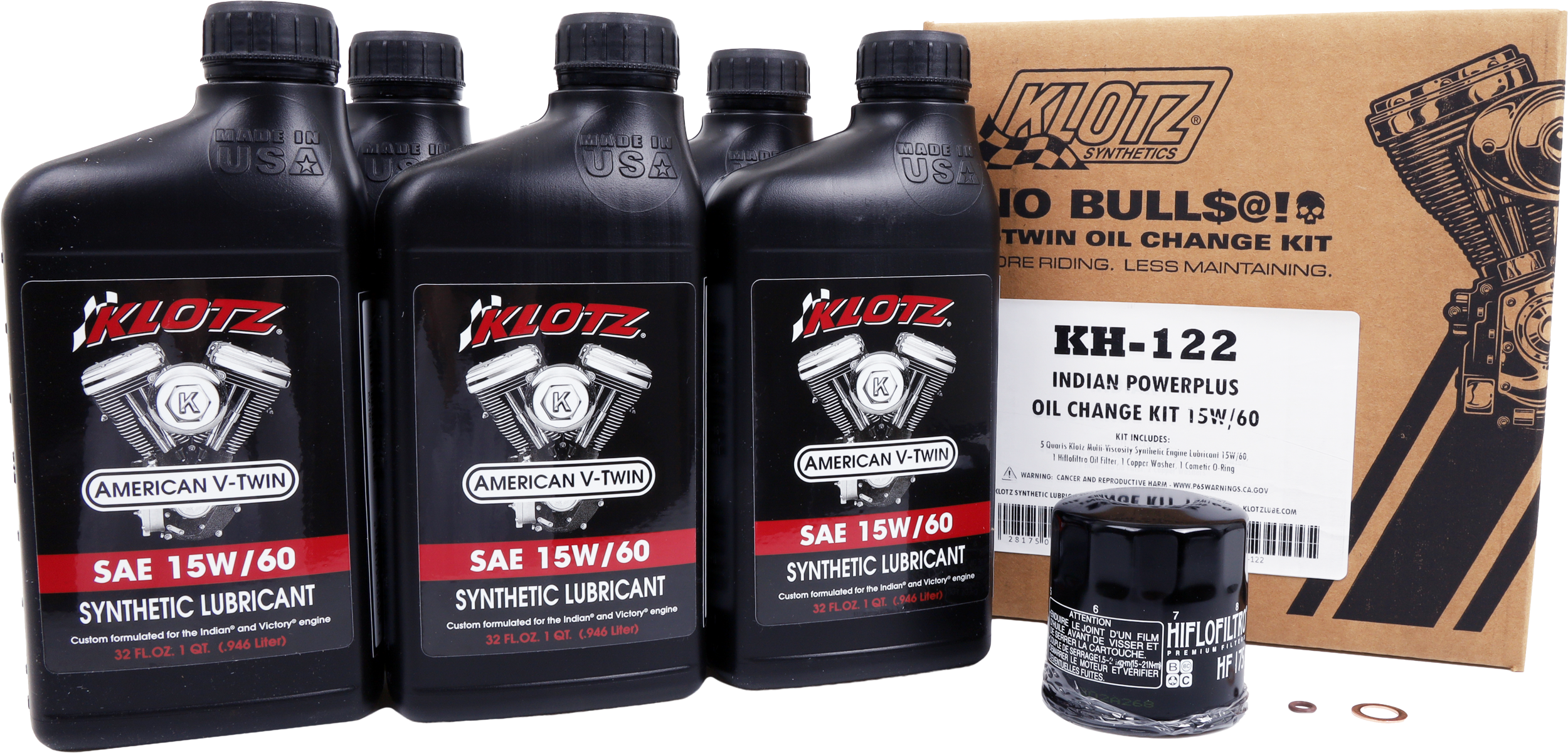 INDIAN POWERPLUS 5QT SYNTHETIC OIL CHANGE KIT