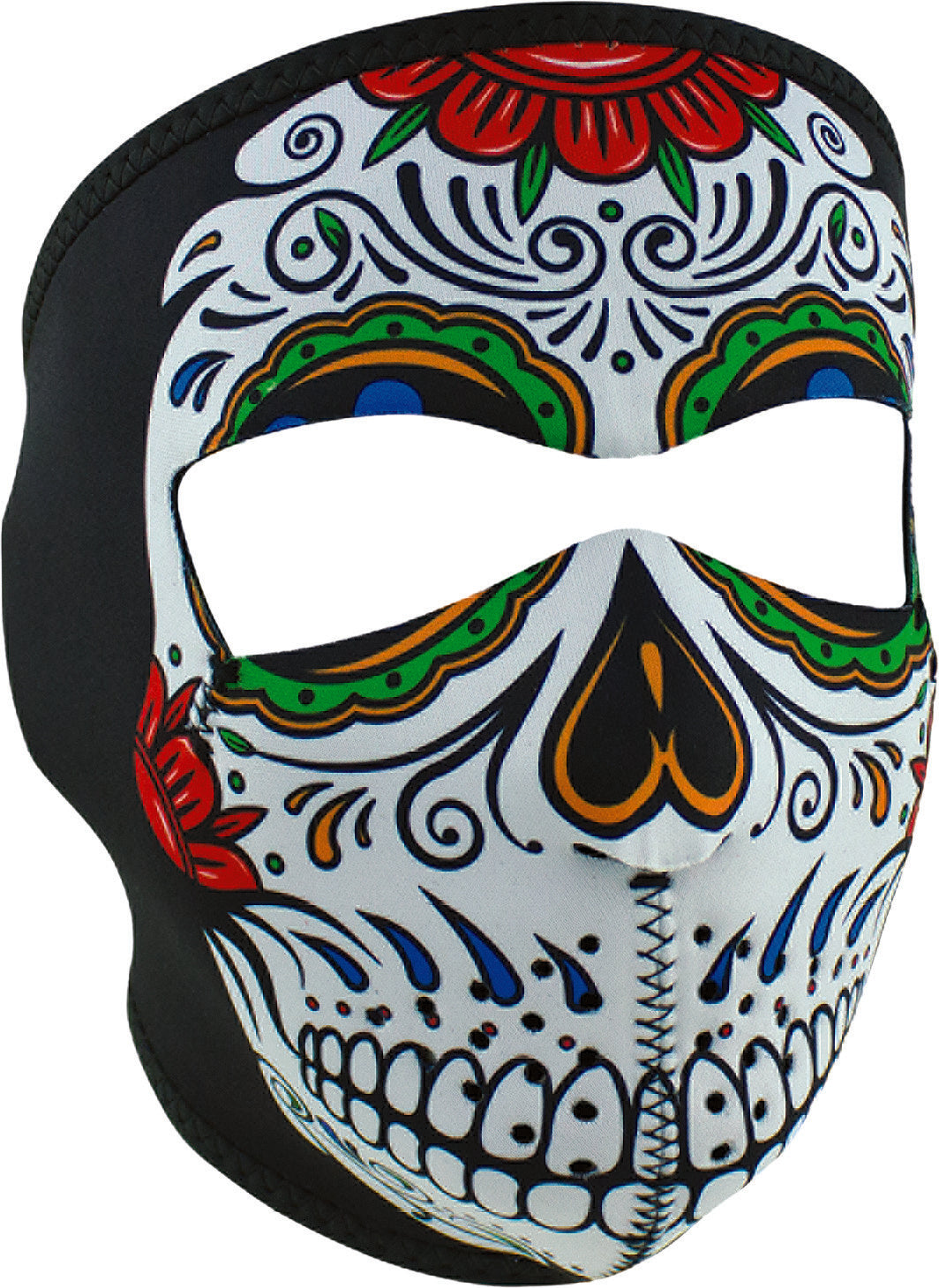 NEOPRENE FULL MASK MUERTE SKULL #26-5103