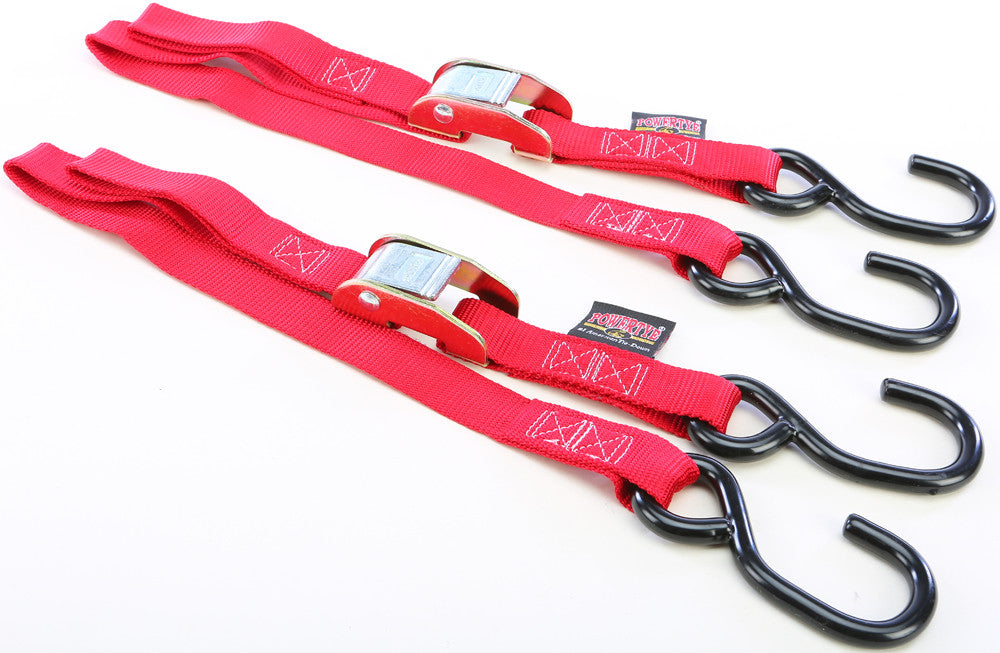 TIE-DOWN CAM S-HOOK WATERCRAFT 1"X3' RED PAIR