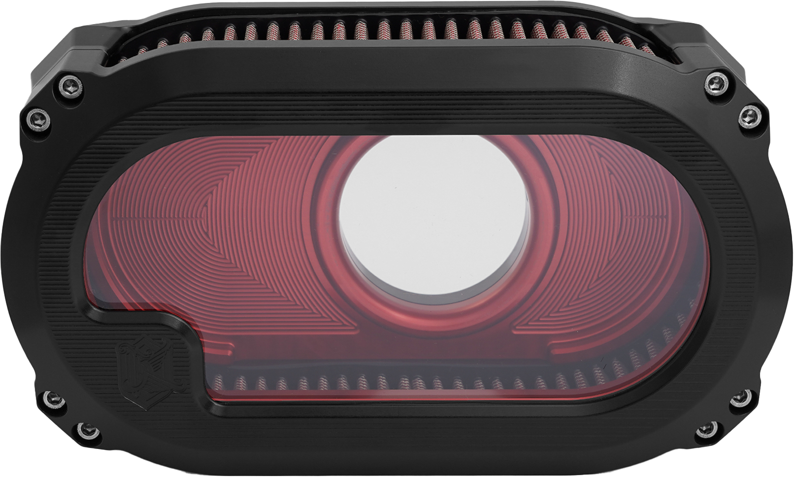 NL M8 AIR CLEANER W/GLASS BLACK W/RED