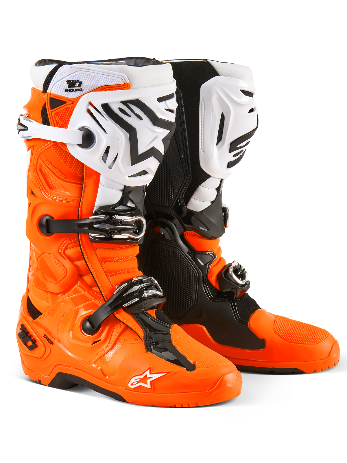 TECH 10 ENDURO BOOTS ORANGE FLUO/BLACK/WHITE 8