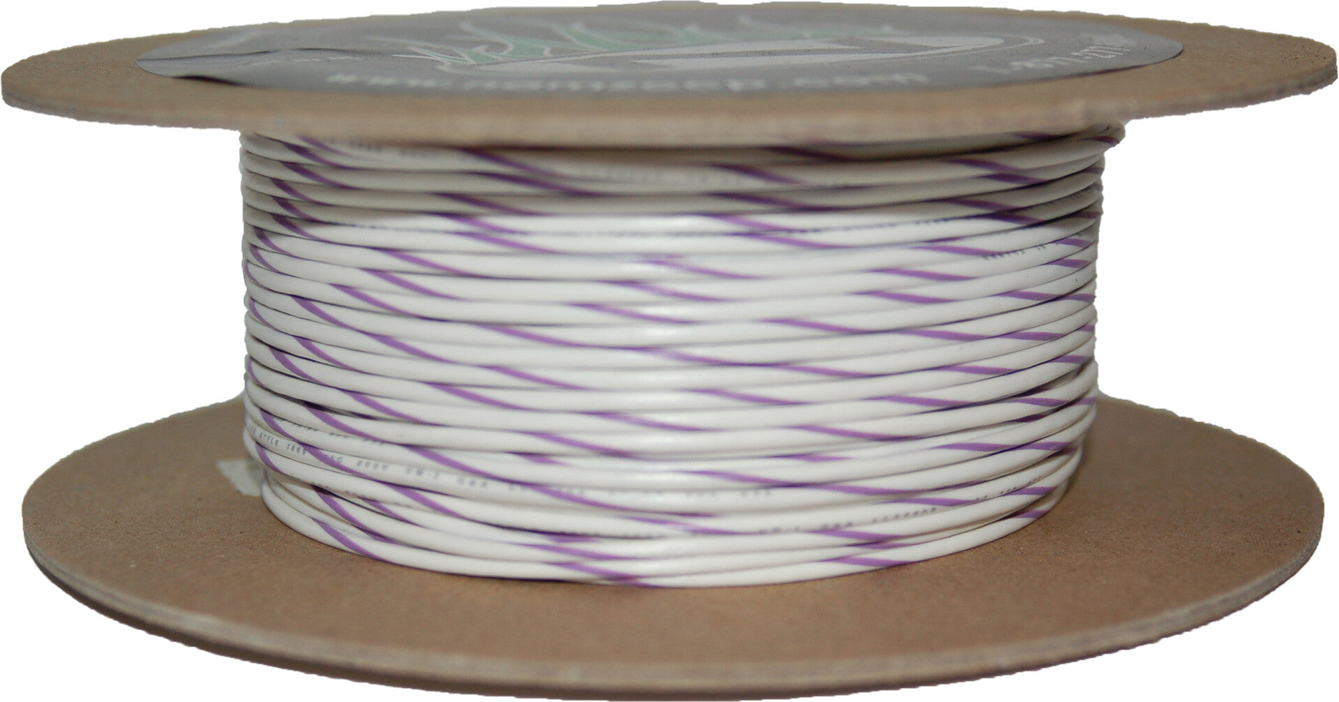 #18-GAUGE WHITE/VIOLET STRIPE 100' SPOOL OF PRIMARY WIRE