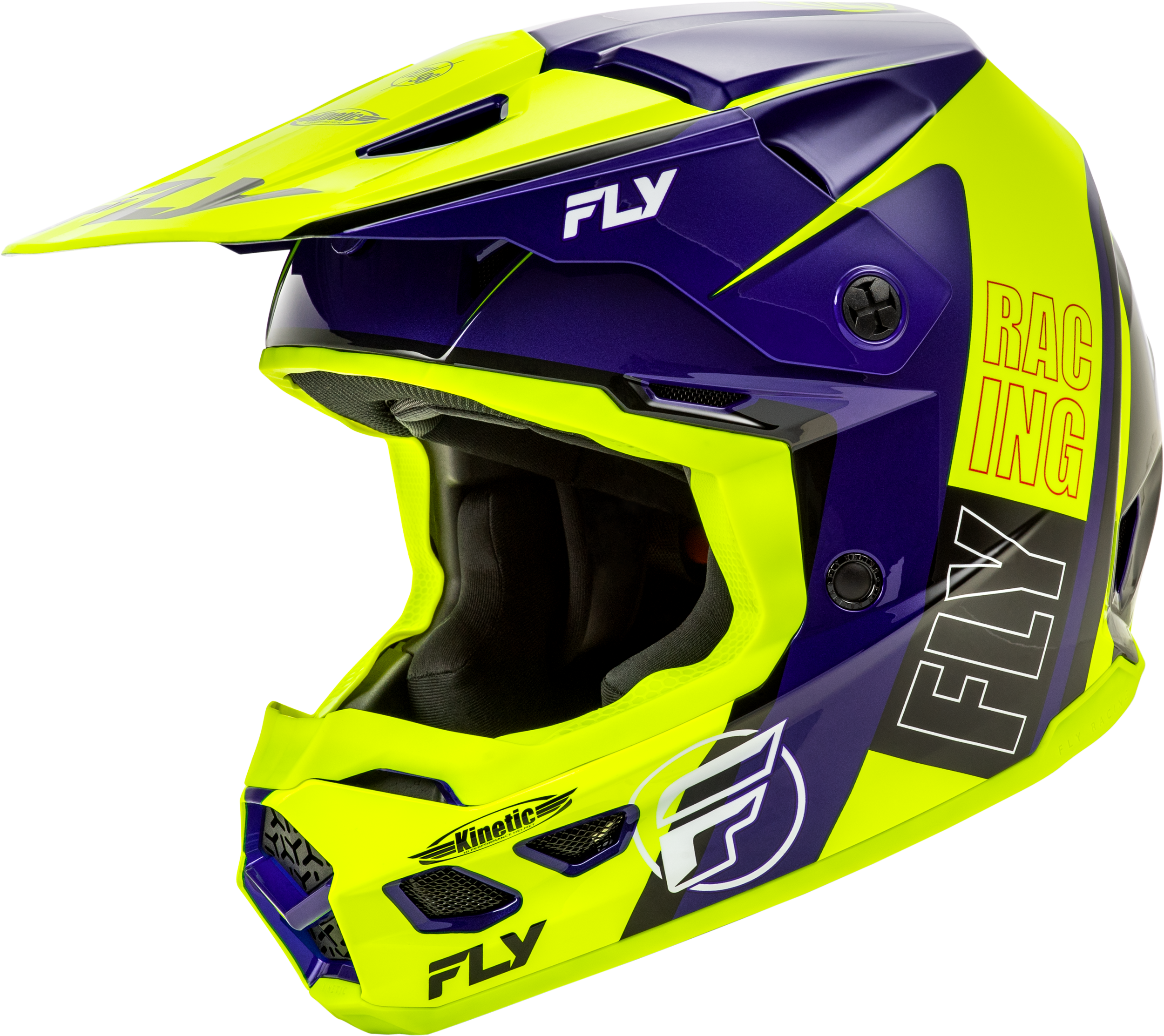 KINETIC RALLY HELMET HI-VIS/BLUE/BLACK LG