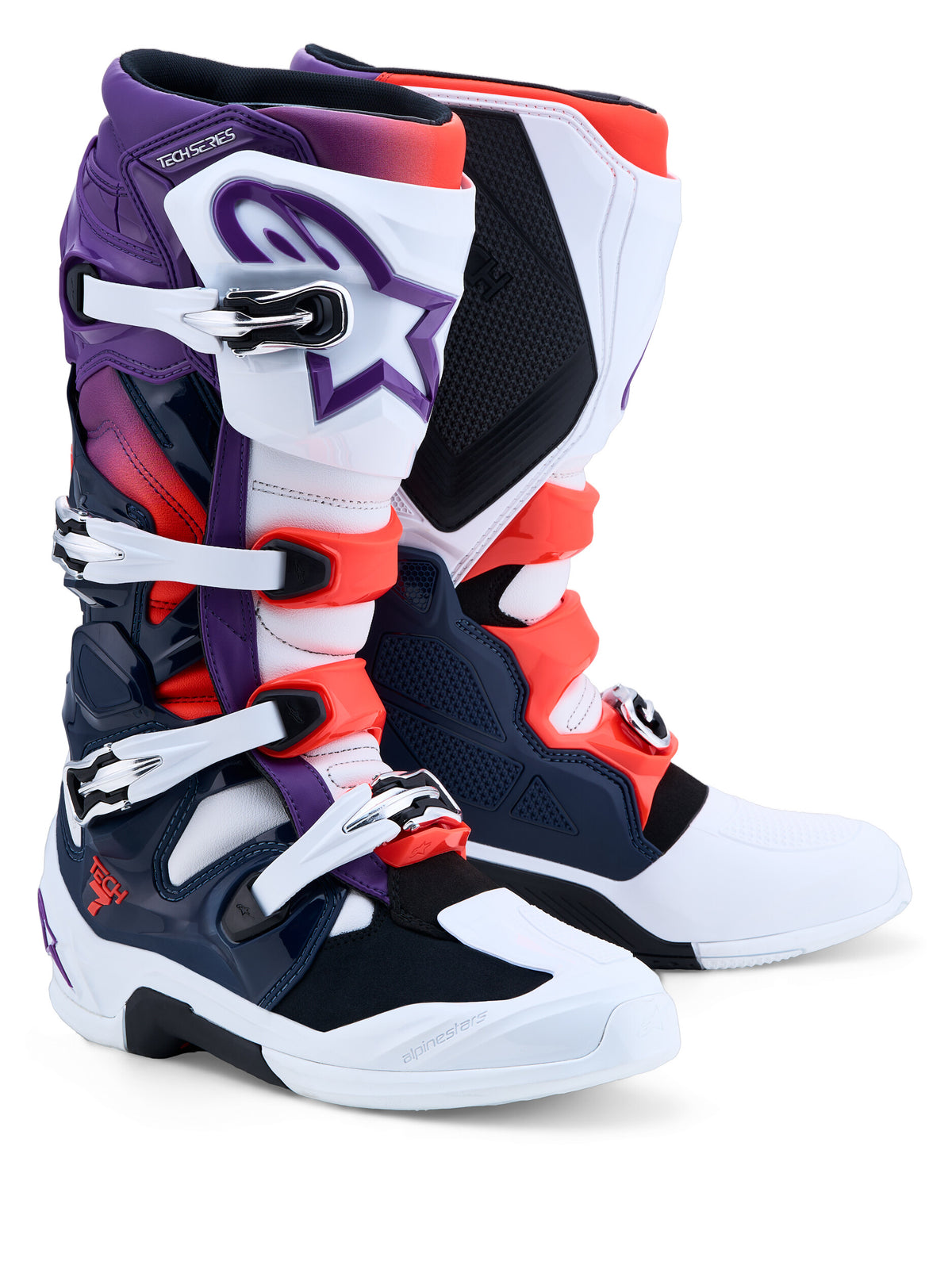 TECH 7 BOOTS PRPL/WHT/DK BLUE/RED FLUO 8