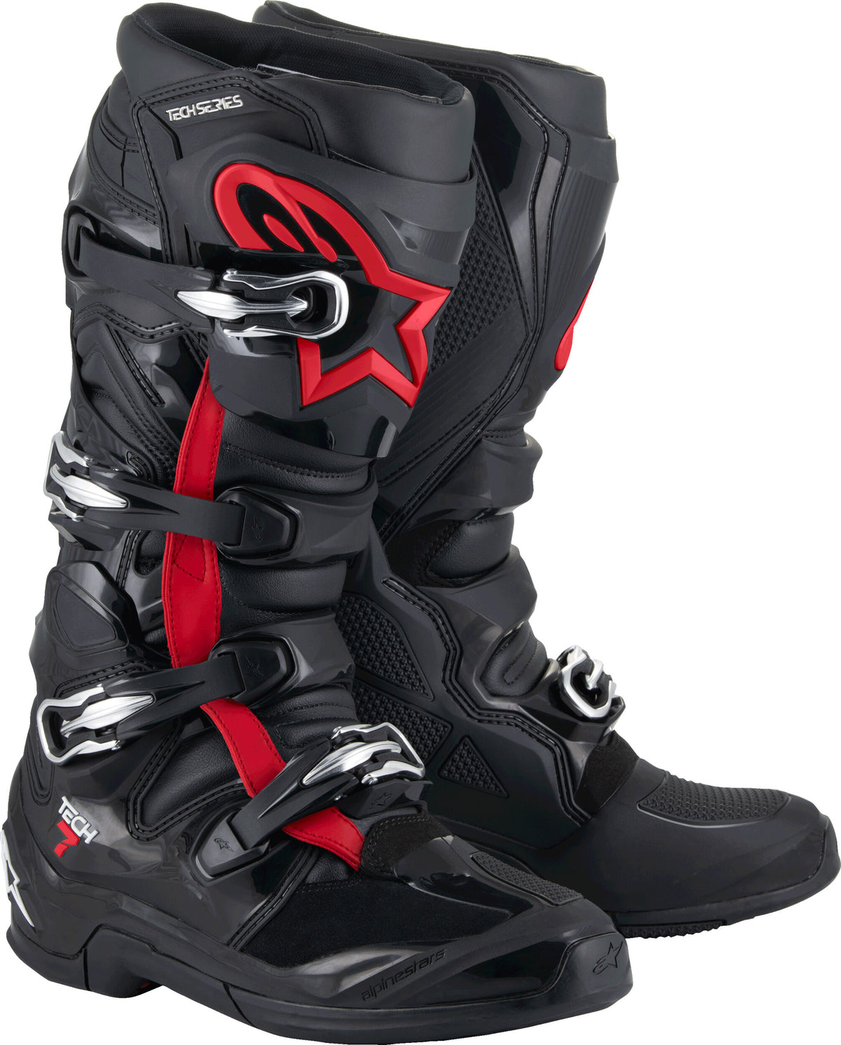 TECH 7 BOOTS BLACK/RED FLUO 12