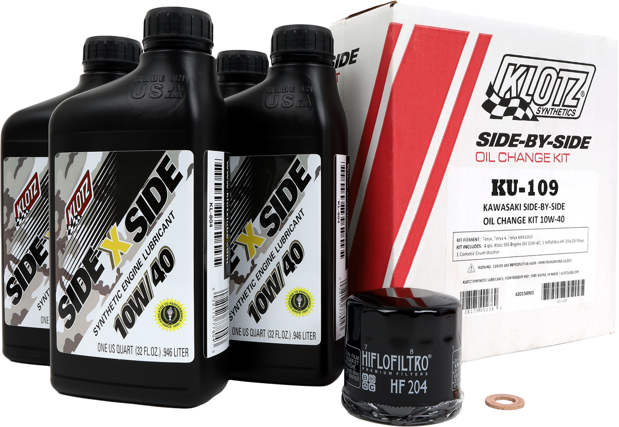 KAWASAKI SXS 4QT SYNTHETIC OIL CHANGE KIT
