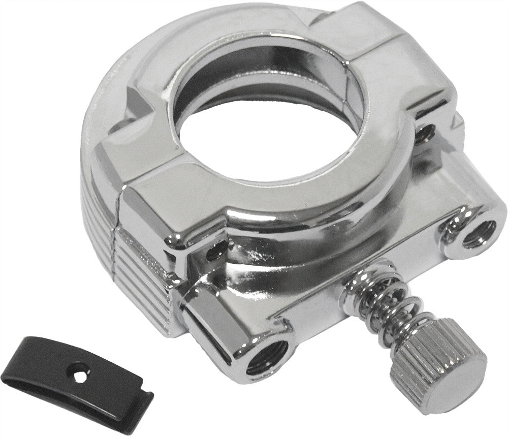 THROTTLE CLAMP SINGLE CABLE SCREW IN CHROME