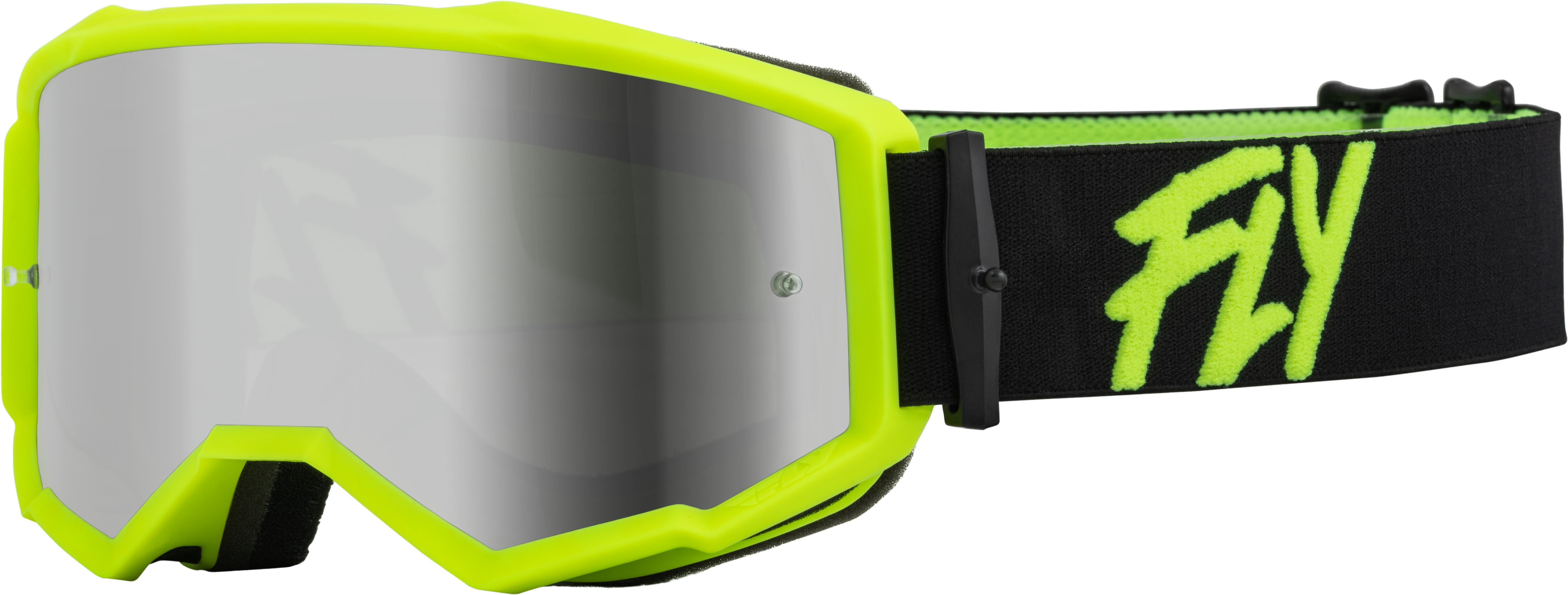 ZONE GOGGLE BLACK/HI-VIS W/ SILVER MIRROR/SMOKE LENS