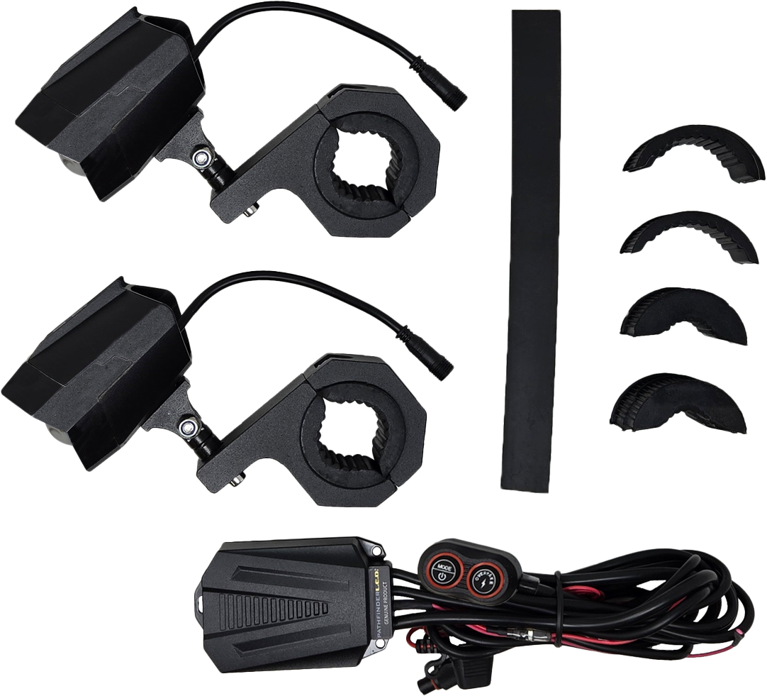 DUAL SWITCHBACK LED LIGHTS BLACK WIRED REMOTE PR