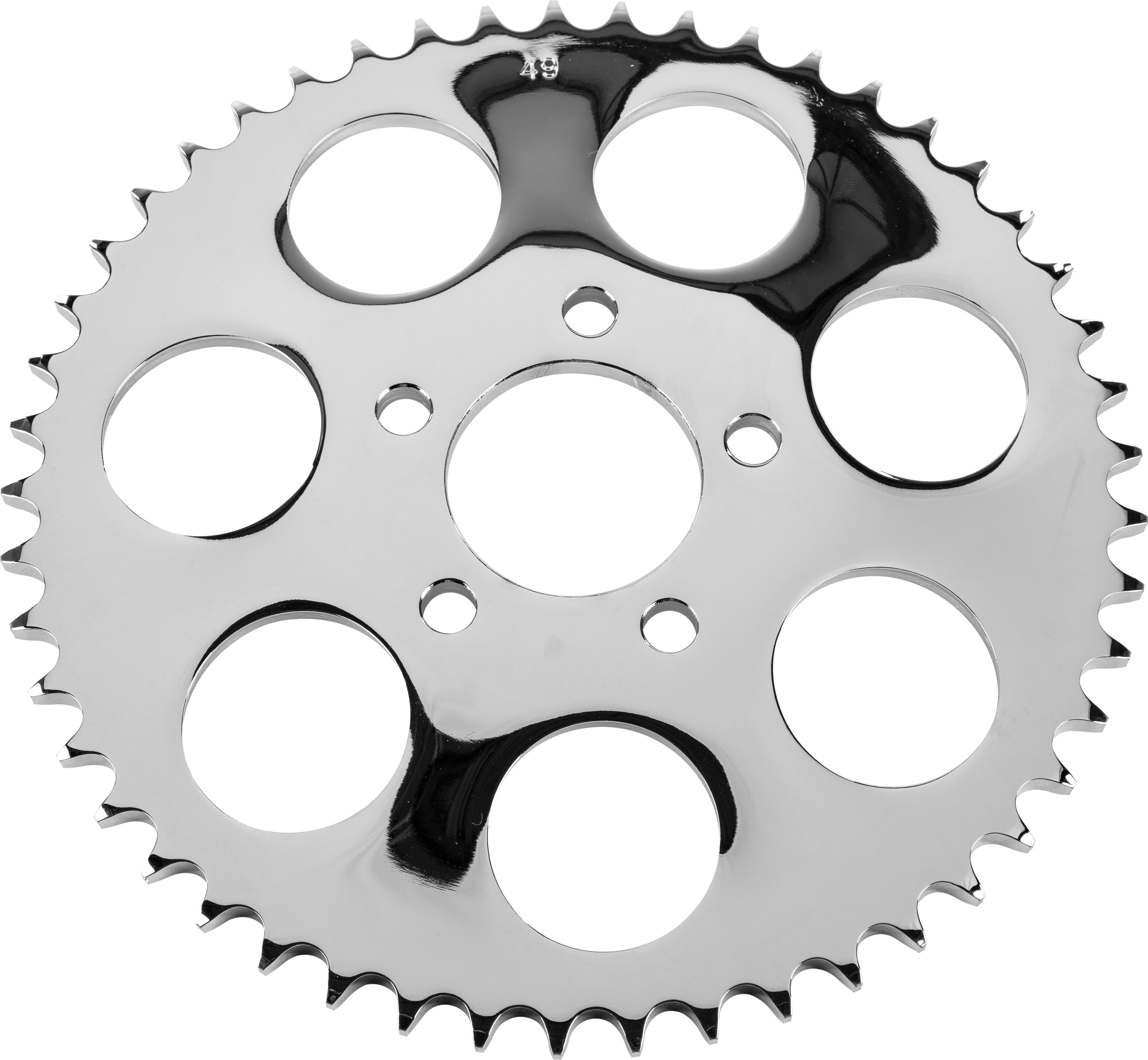REAR SPROCKET 49T CHROME DISHED BIG TWIN 00-13