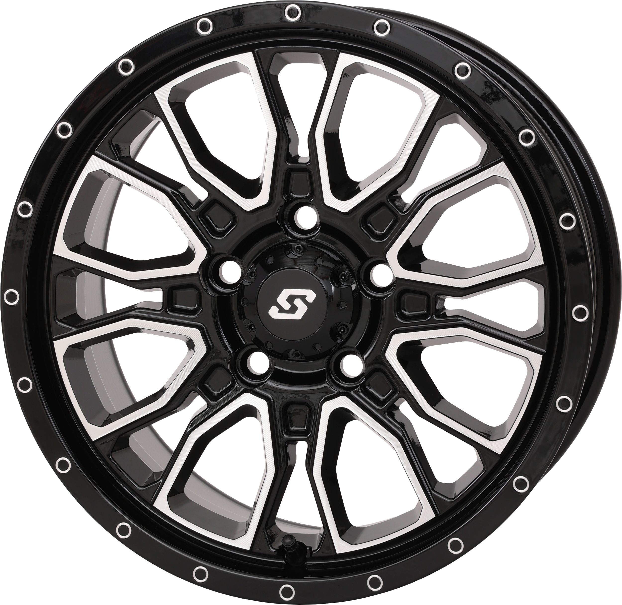 FUSION WHEEL 15X7 5+2 5/4.5 GLOSS BLK/MACHINED