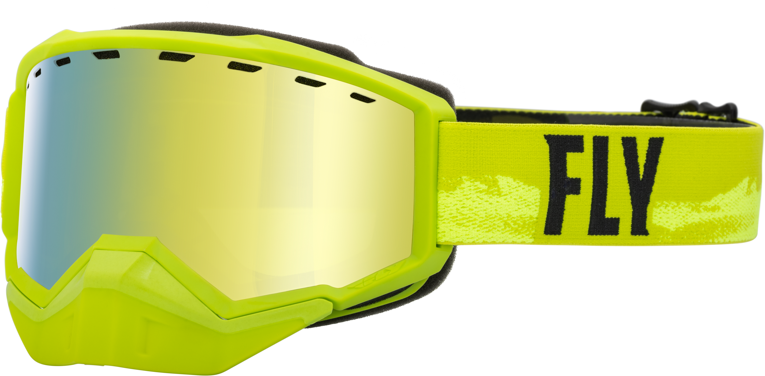 FOCUS SNOW GOGGLE GREEN/BLACK W/ GOLD MIRROR/YELLOW LENS