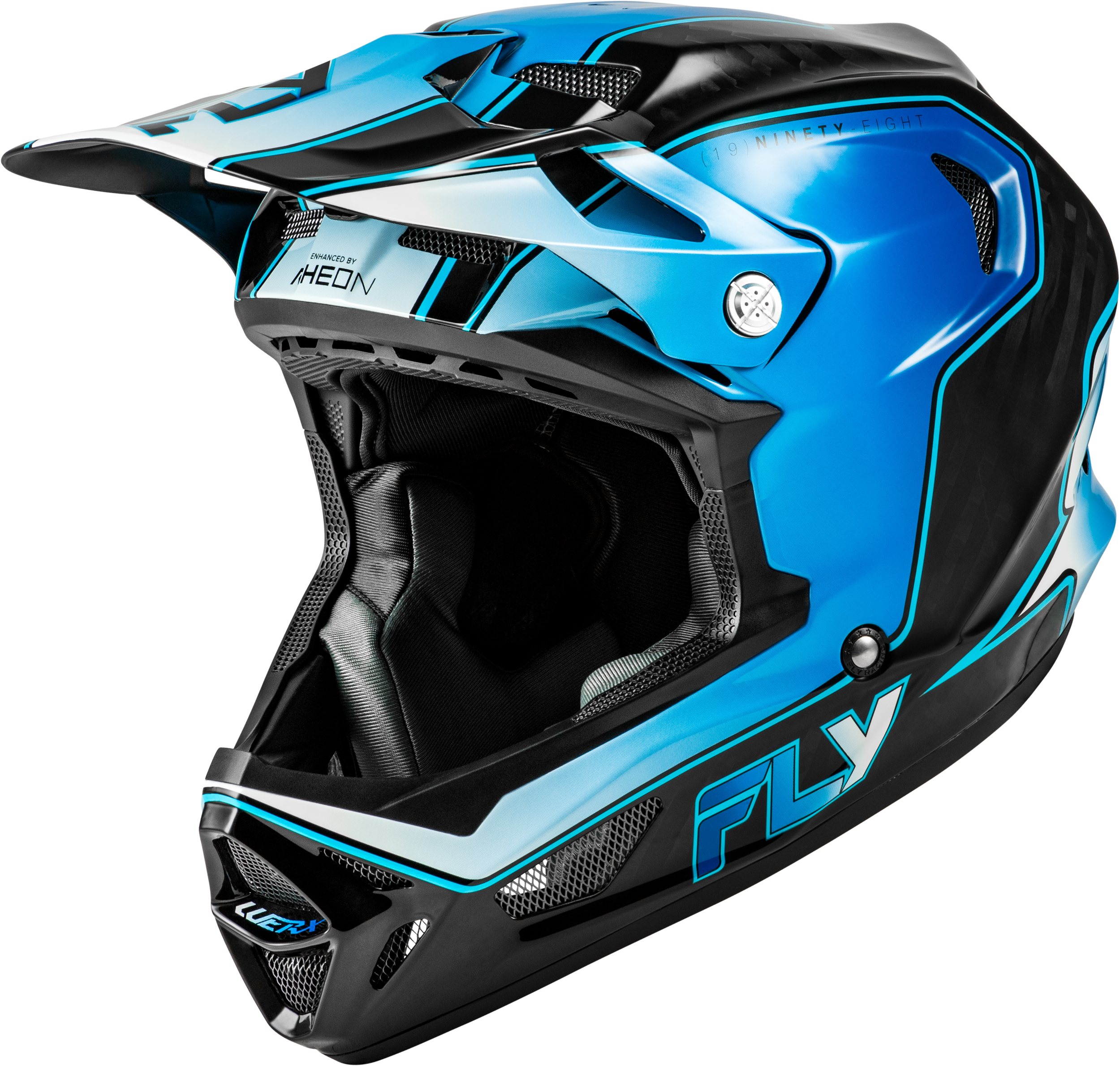 WERX-R FLOW CARBON HELMET BLACK CARBON/BLUE/WHITE SM