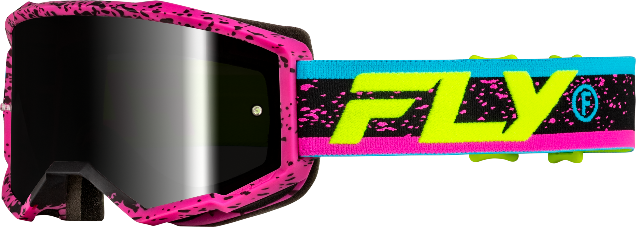 YTH ZONE GOGGLE PNK/BLK/HI-VIS W/ BLACK MIRROR/SMOKE LENS