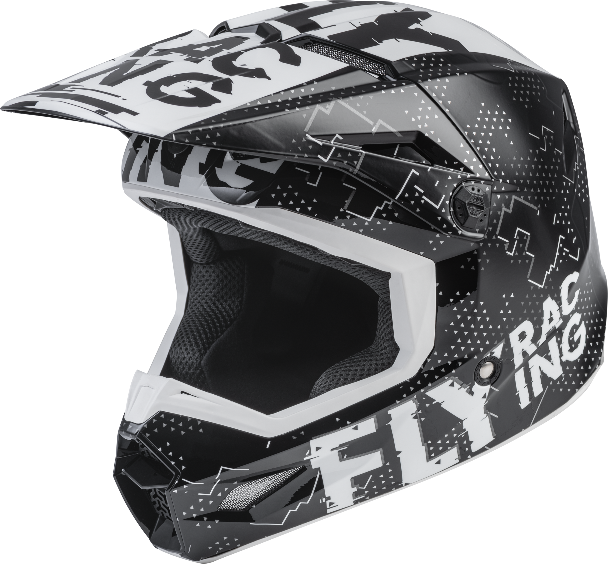 YOUTH KINETIC SCAN HELMET BLACK/WHITE YM