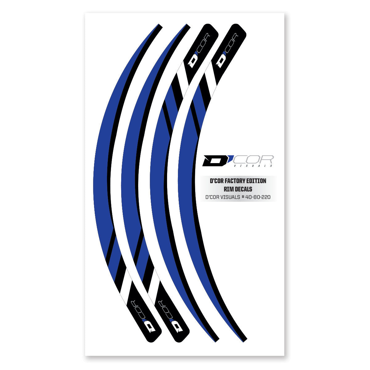 RIM DECALS BLUE 4 PC SET BLU RIM DECALS 4 PC SET
