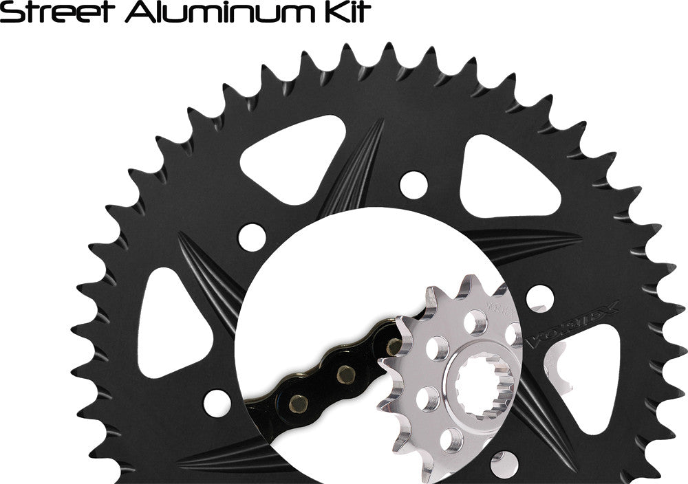 SPROCKET/CHAIN KIT STL/ALU 15/46T BLK SX3 520-108L BLK