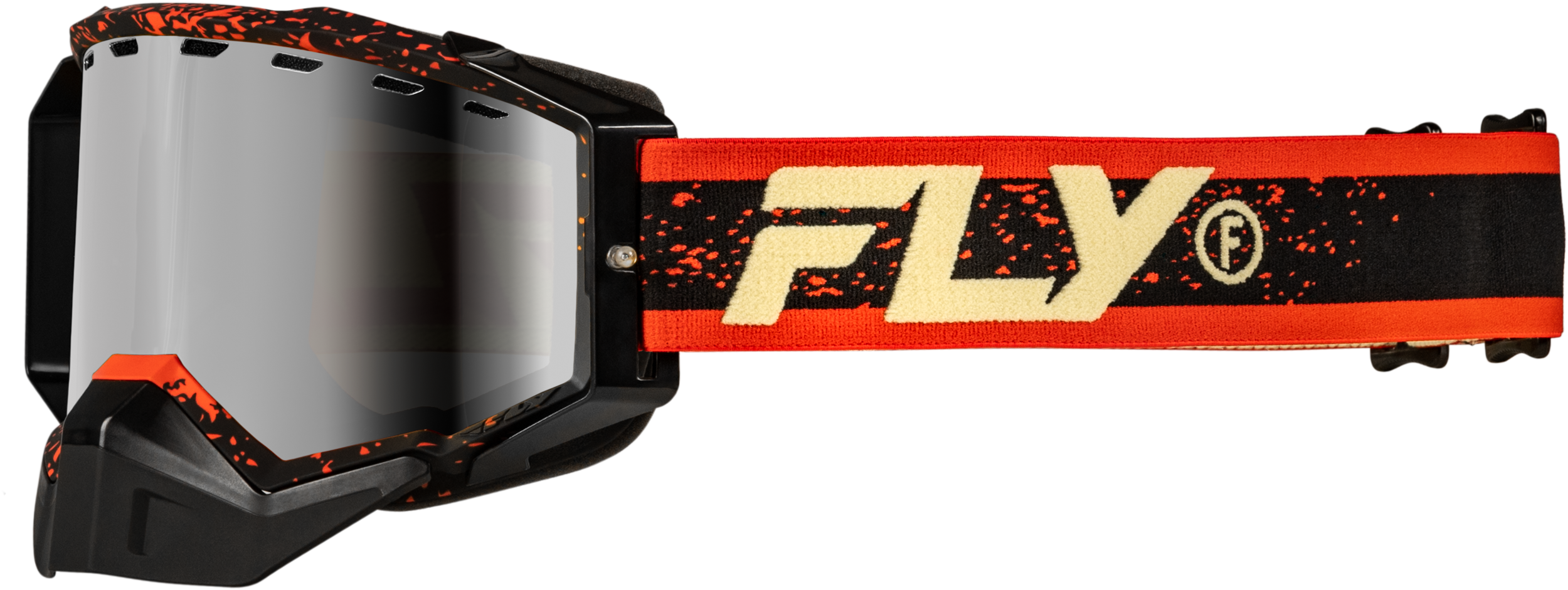 ZONE SNOW GOGGLE BLK/RED/CREAM W/RED MIRROR/AMBER LENS