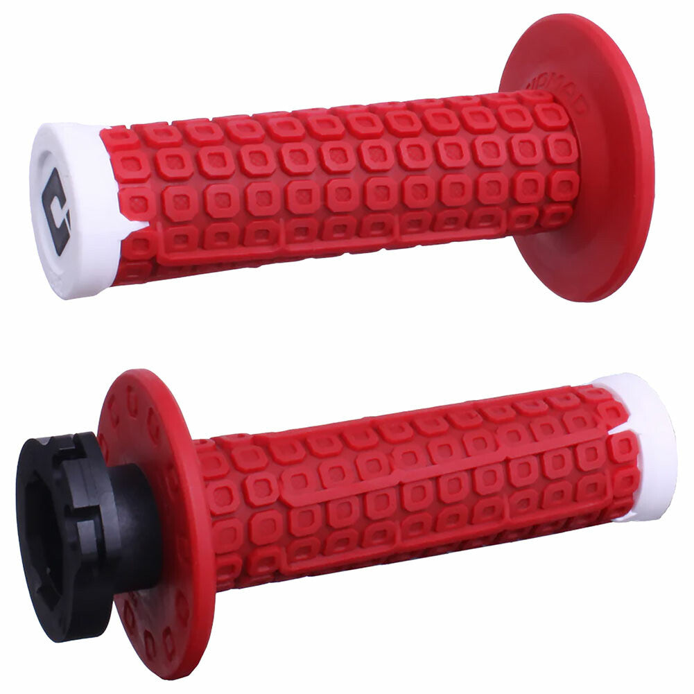 NOMAD LOCK-ON OFF-ROAD GRIP W/D30 RED/WHITE/SILVER
