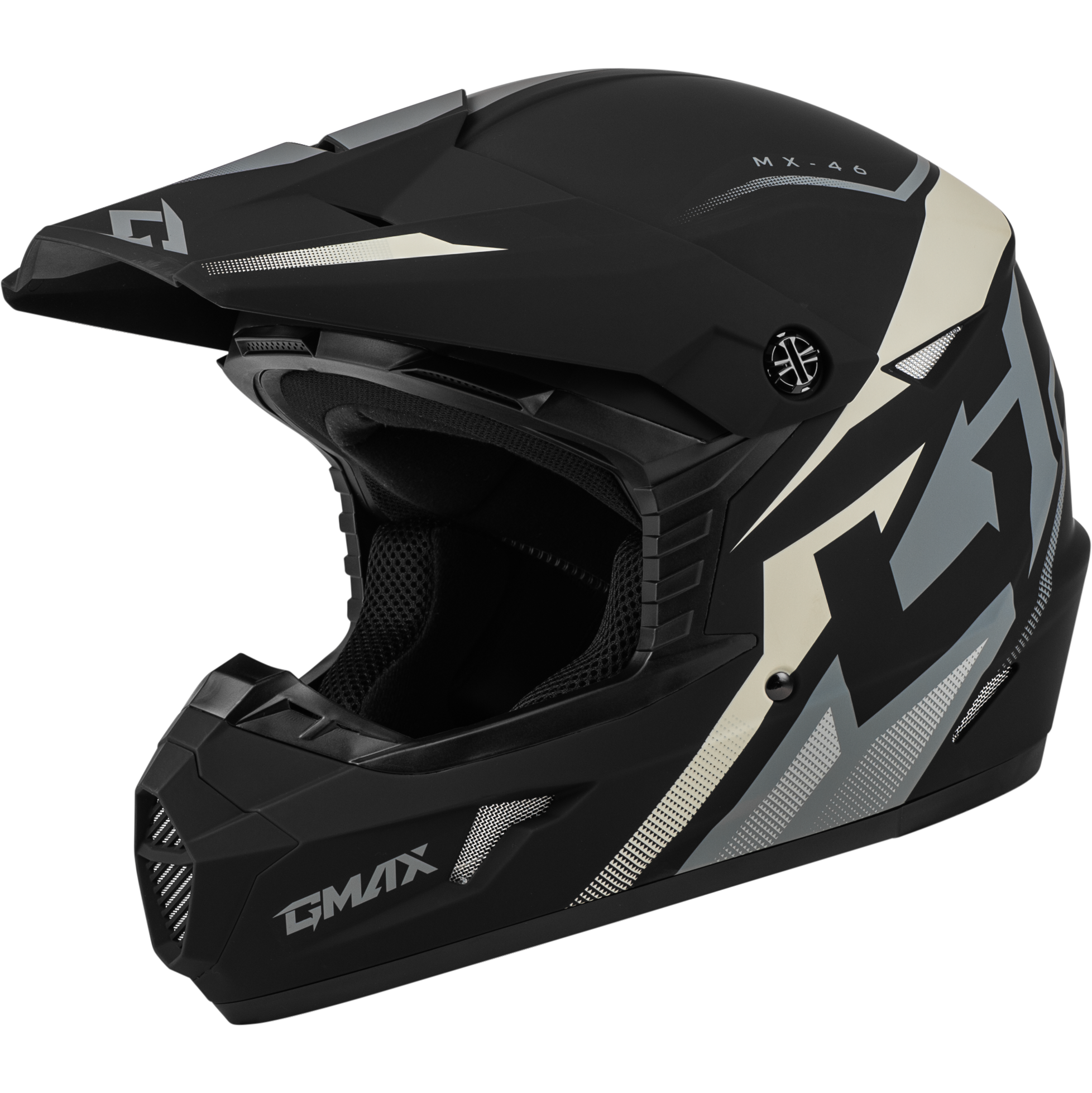 MX-46 COMPOUND HELMET MATTE BLACK/GREY/WHITE YM