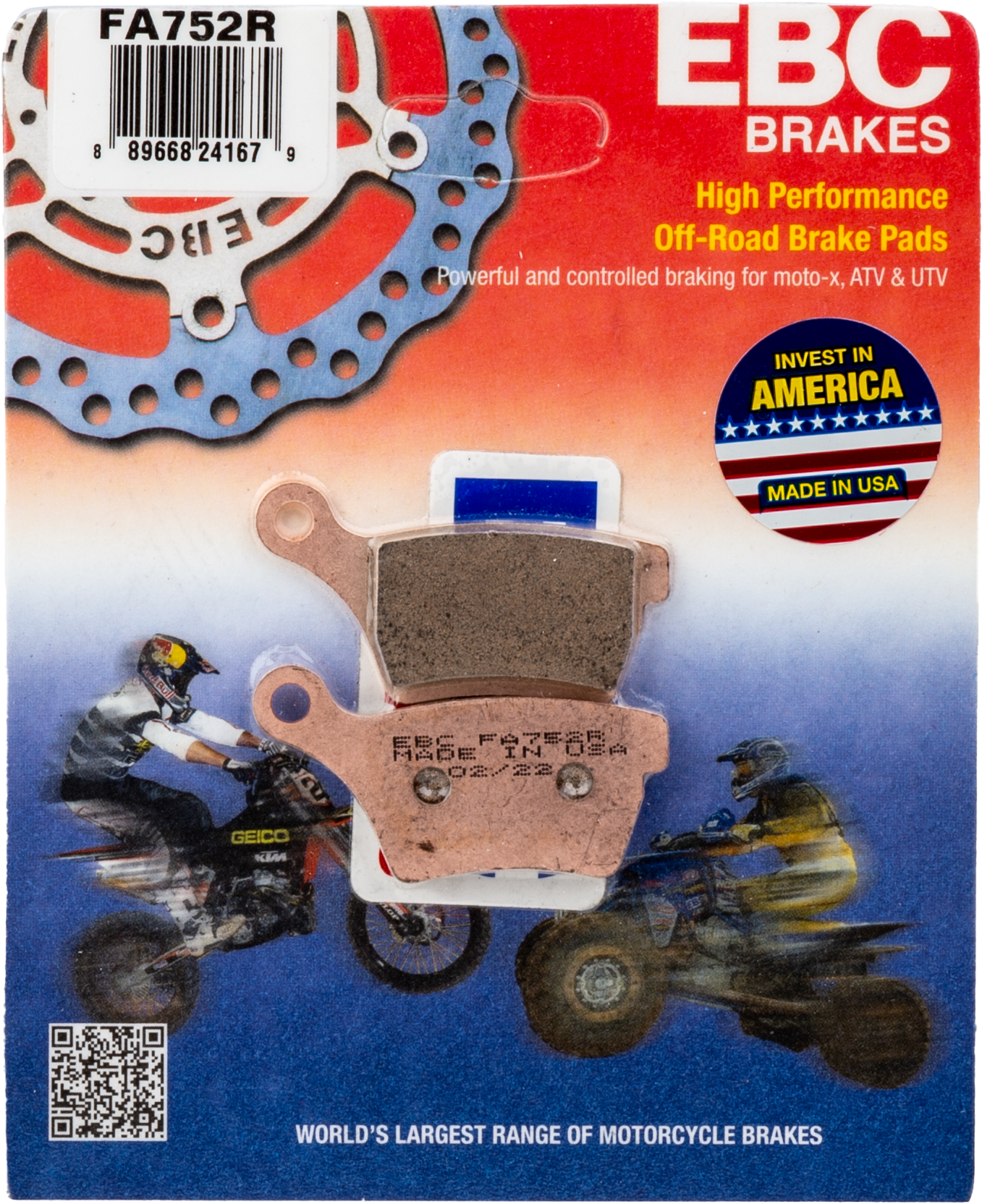 BRAKE PADS FA752R SINTERED R SERIES