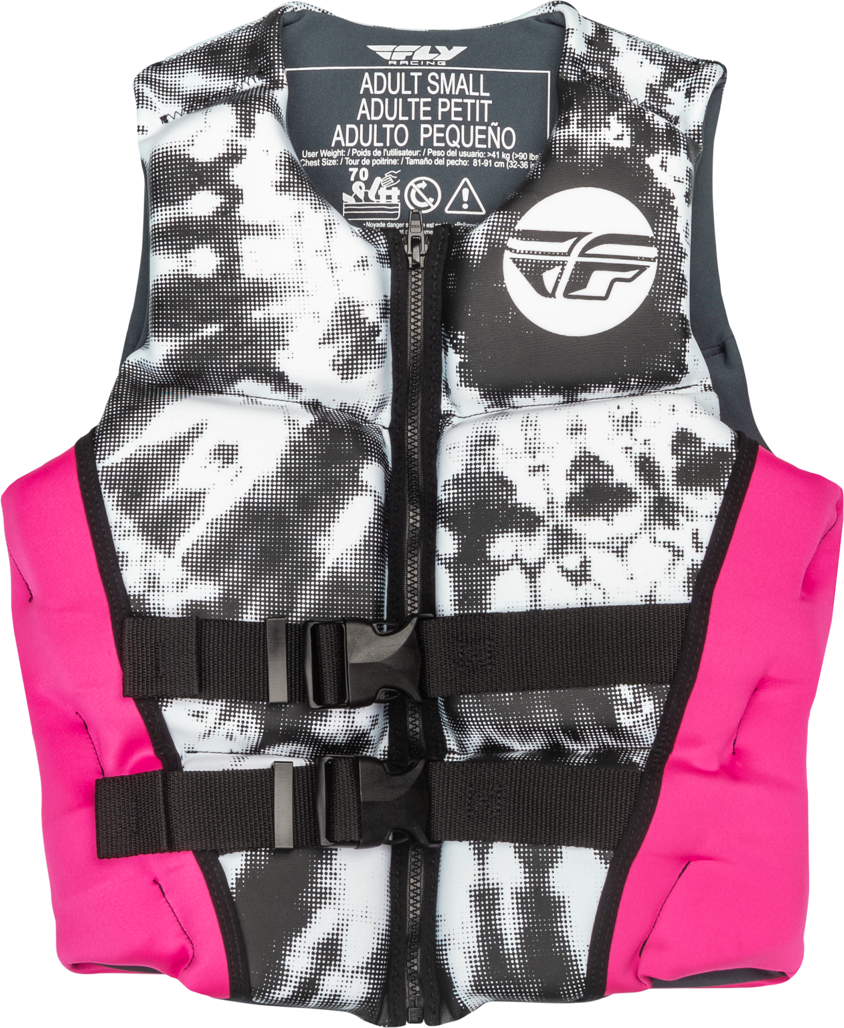 WMN'S NEOPRENE FLOTATION VEST NEON PINK/WHITE/BLACK XL